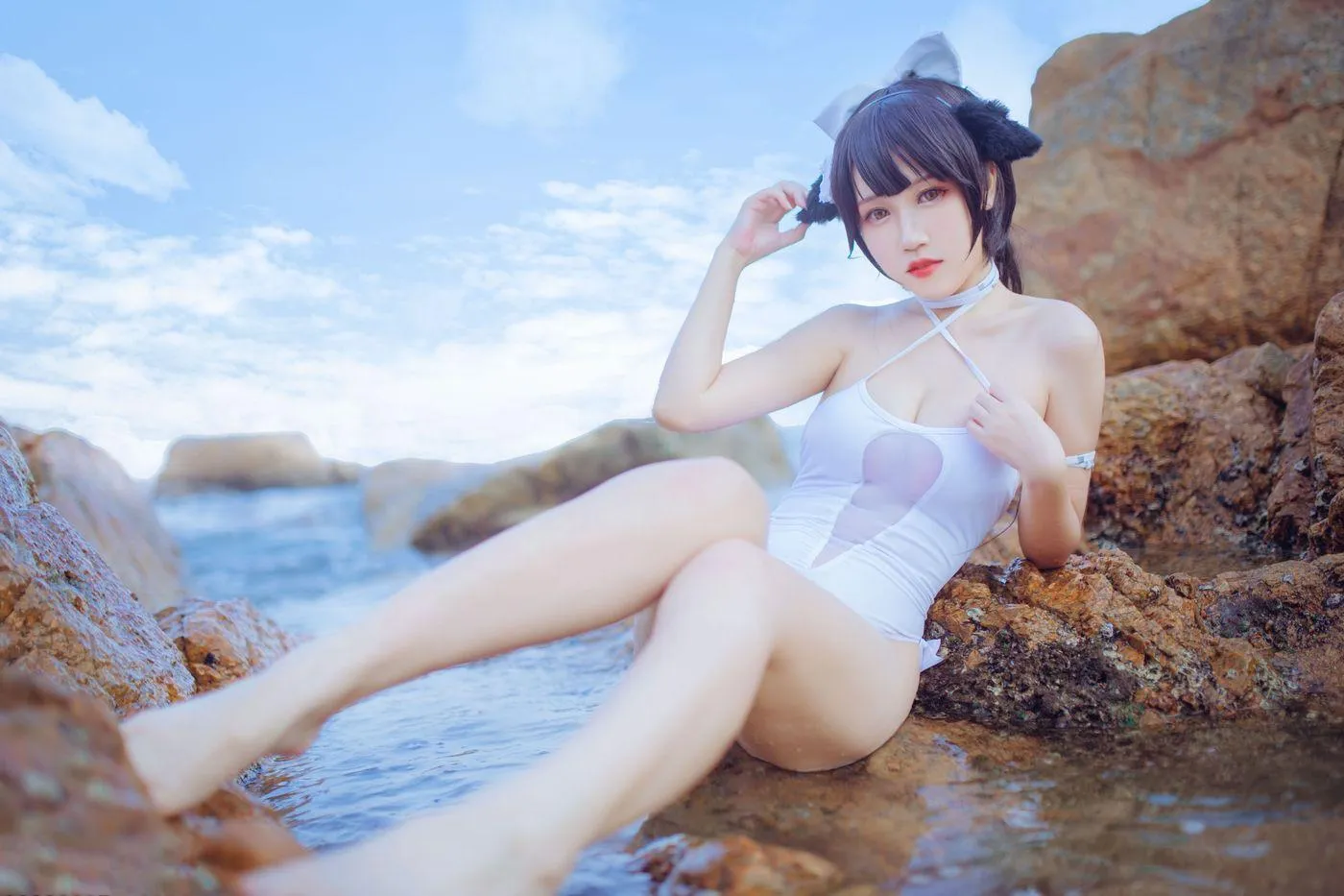 不呆猫 – NO.07 ×抖娘 獒犬海边泳装 [42P]插图1