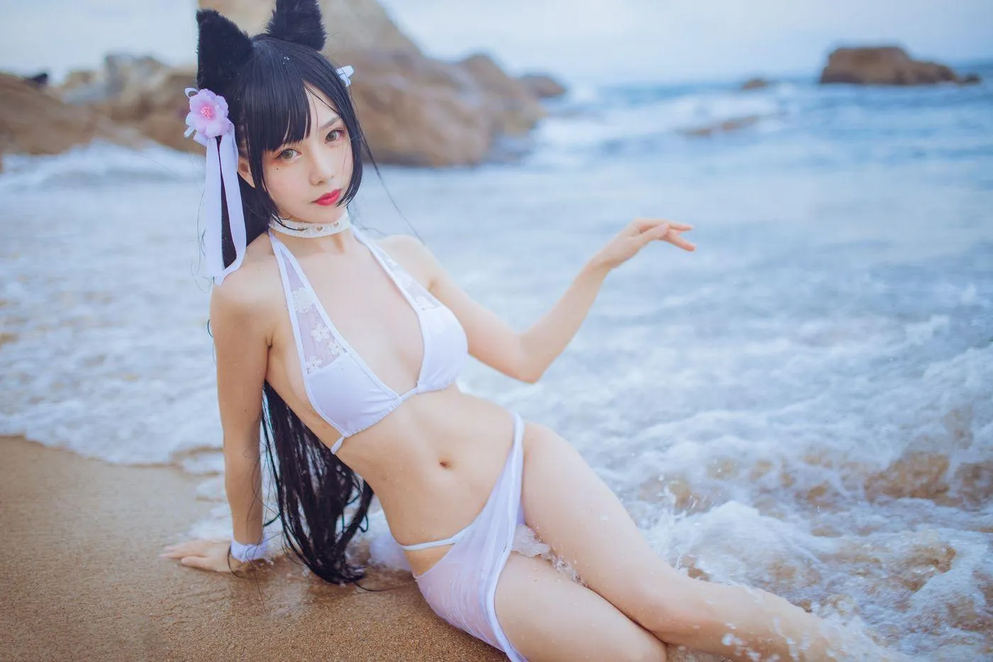 不呆猫 – NO.07 ×抖娘 獒犬海边泳装 [42P]插图9