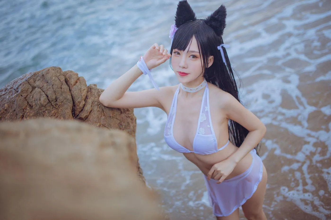 不呆猫 – NO.07 ×抖娘 獒犬海边泳装 [42P]插图1