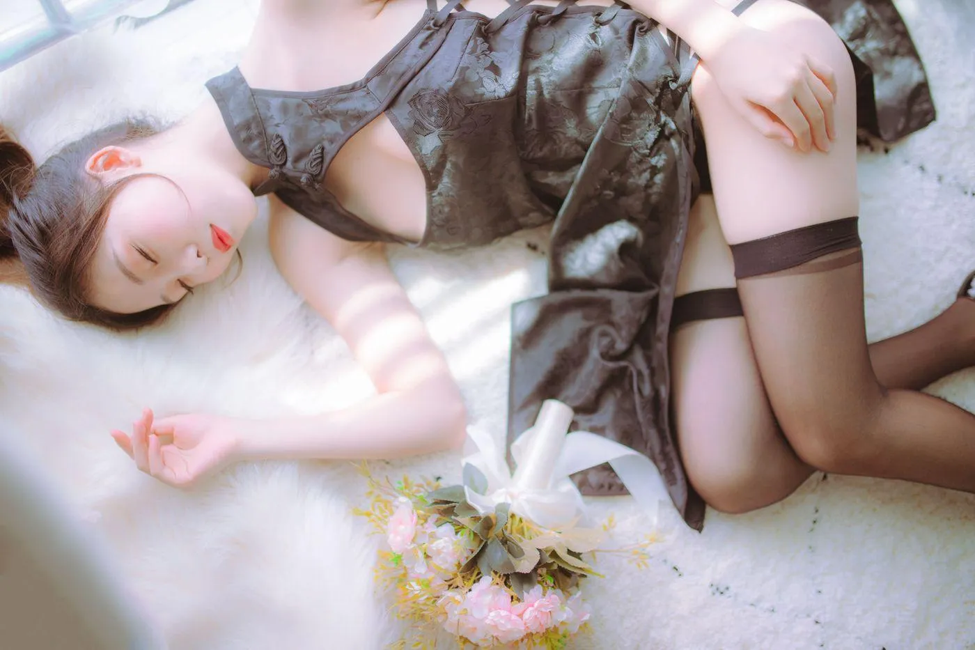 不呆猫 – NO.08 ×抖娘 黑白旗袍双子 [41P]插图3