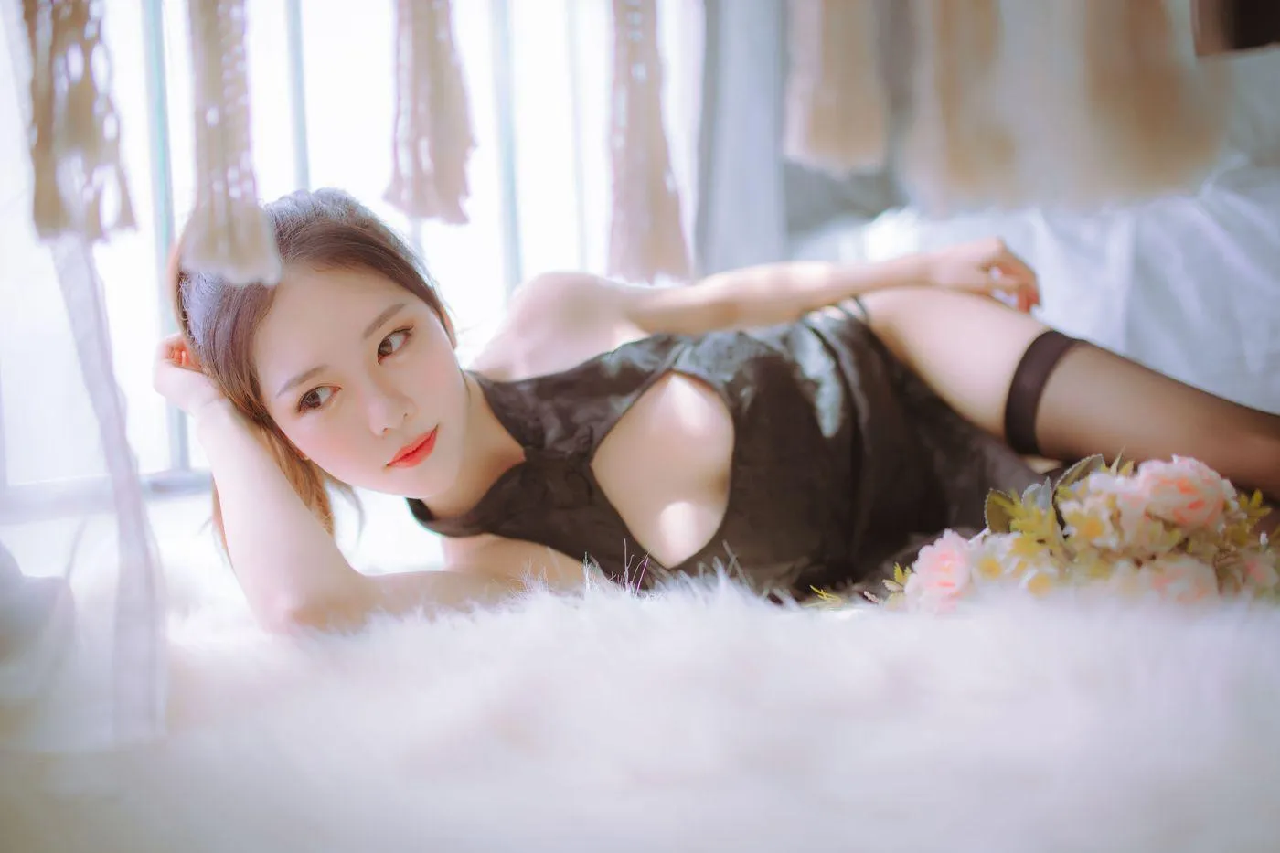 不呆猫 – NO.08 ×抖娘 黑白旗袍双子 [41P]插图5
