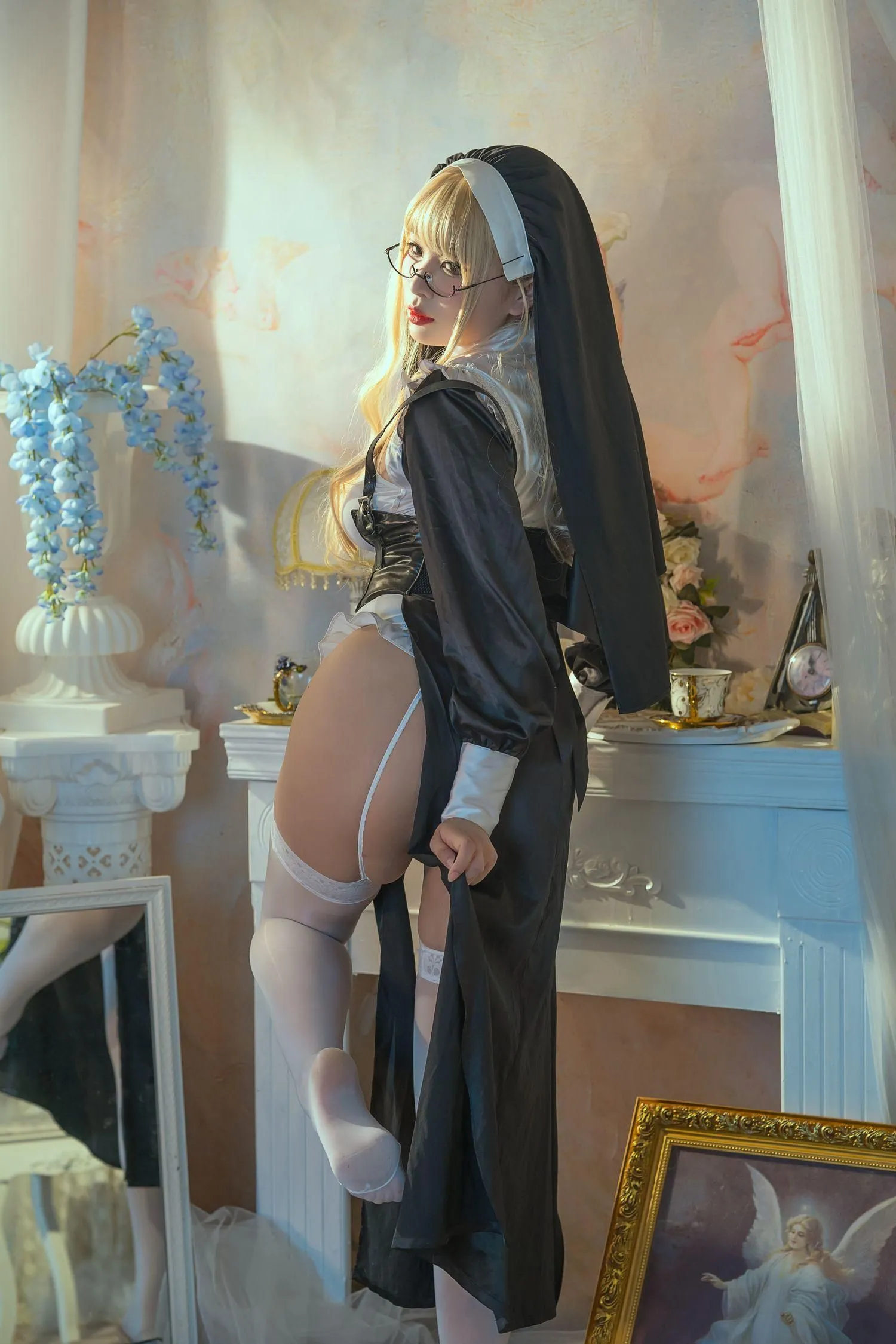 云溪溪 – NO.49 奶桃 N62修女团 [50P]插图2