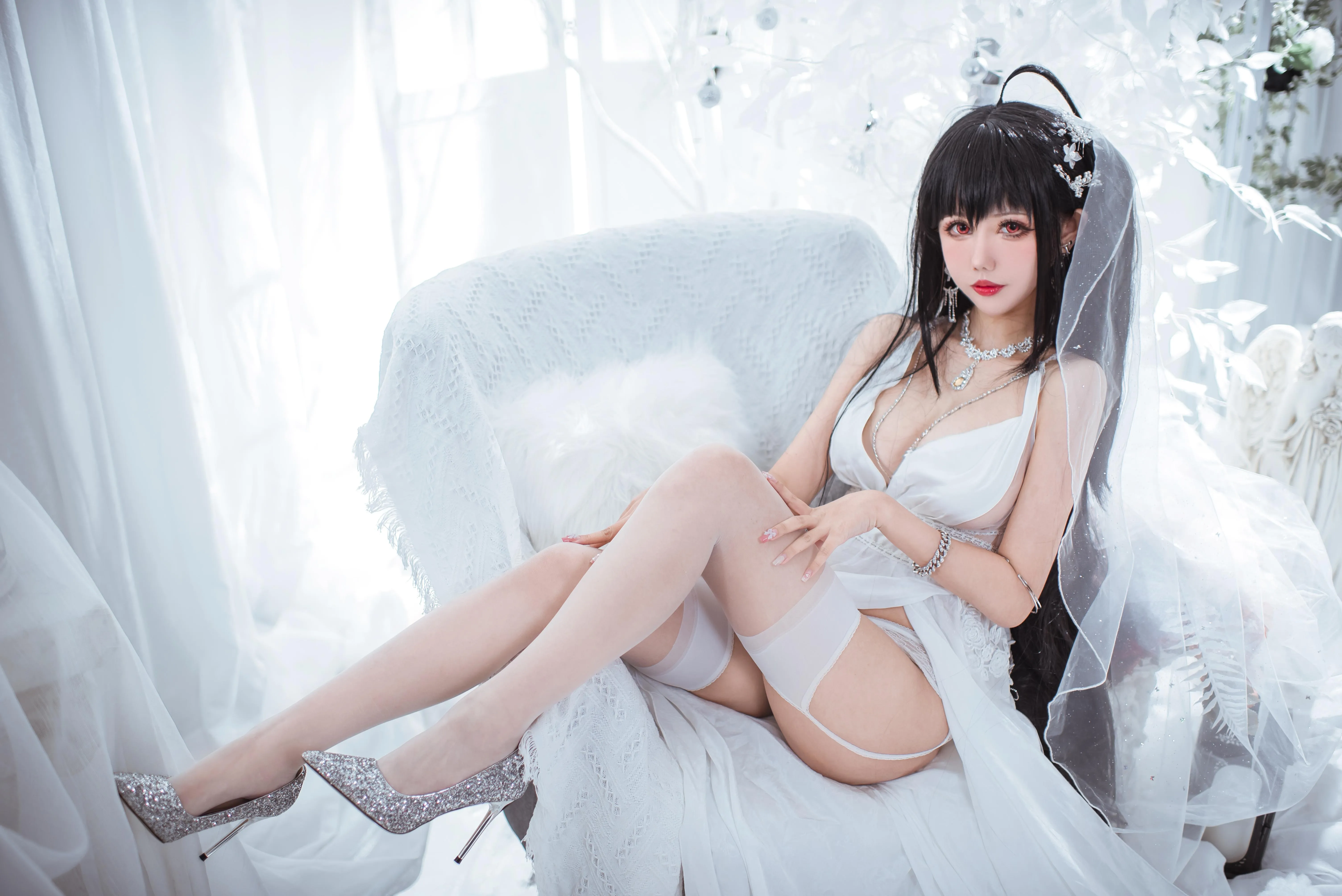 仙女月 – NO.08 大凤纯白婚纱 [30P]插图2
