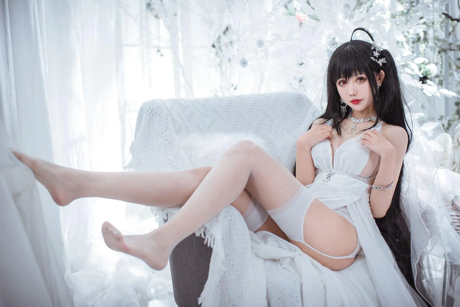 仙女月 – NO.08 大凤纯白婚纱 [30P]插图6