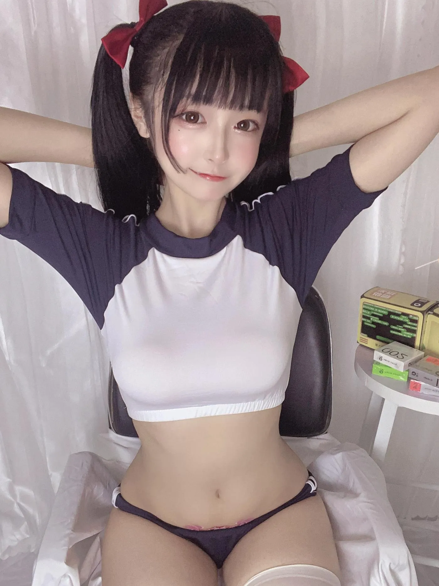 佳佳好难啊  – NO.03 蓝色吊带体操服 [38P]插图2