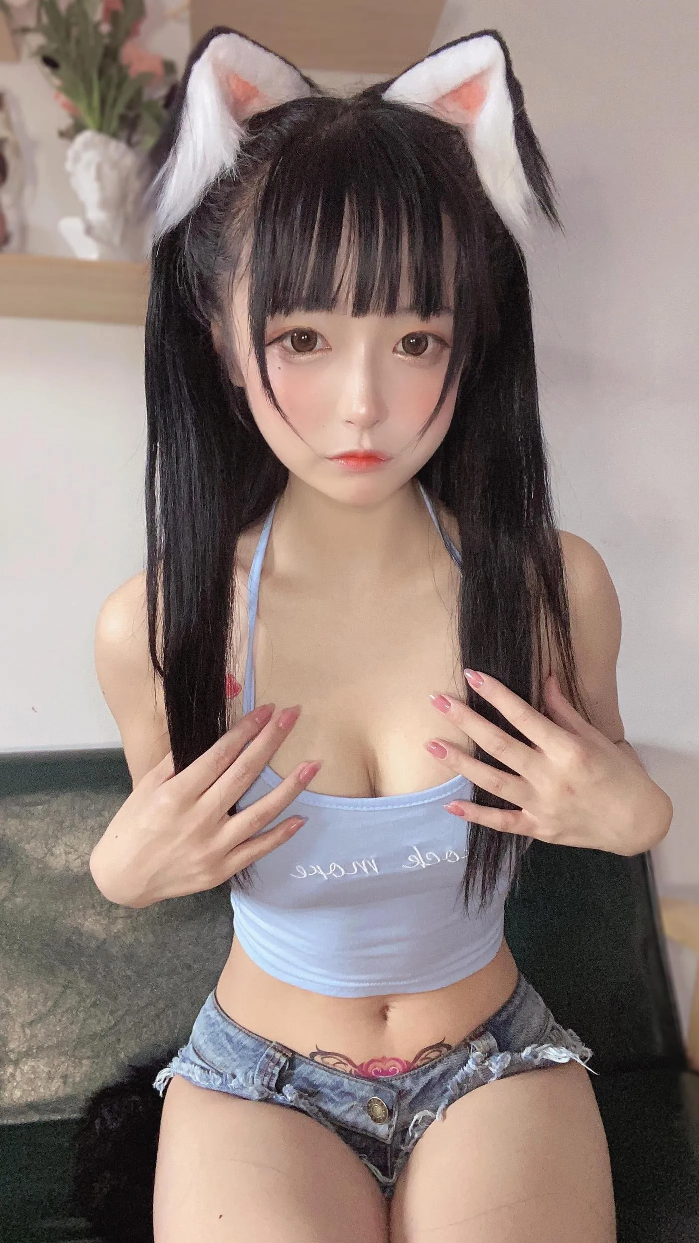 佳佳好难啊  – NO.03 蓝色吊带体操服 [38P]插图5