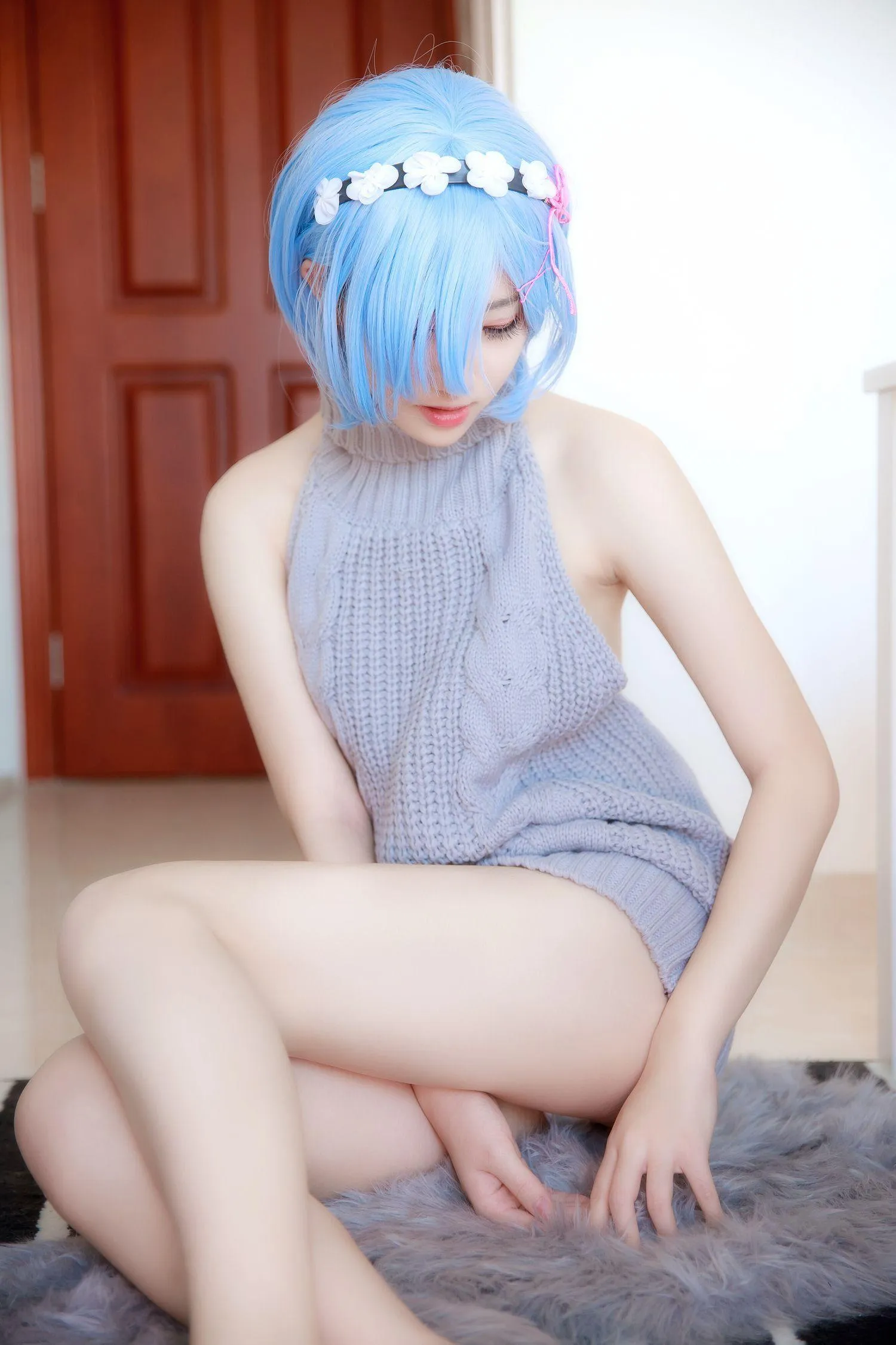 南桃Momoko NO.027 蕾姆露背毛衣 [12P]插图5