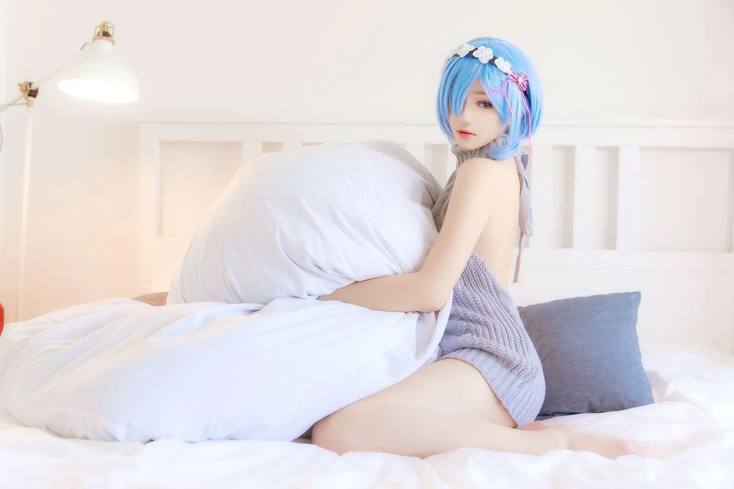 南桃Momoko NO.027 蕾姆露背毛衣 [12P]插图6