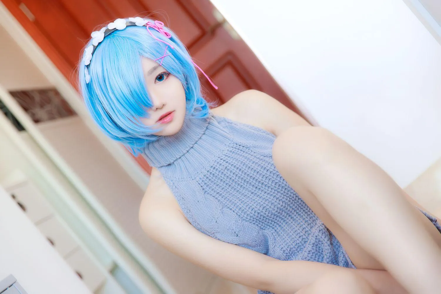 南桃Momoko NO.027 蕾姆露背毛衣 [12P]插图8