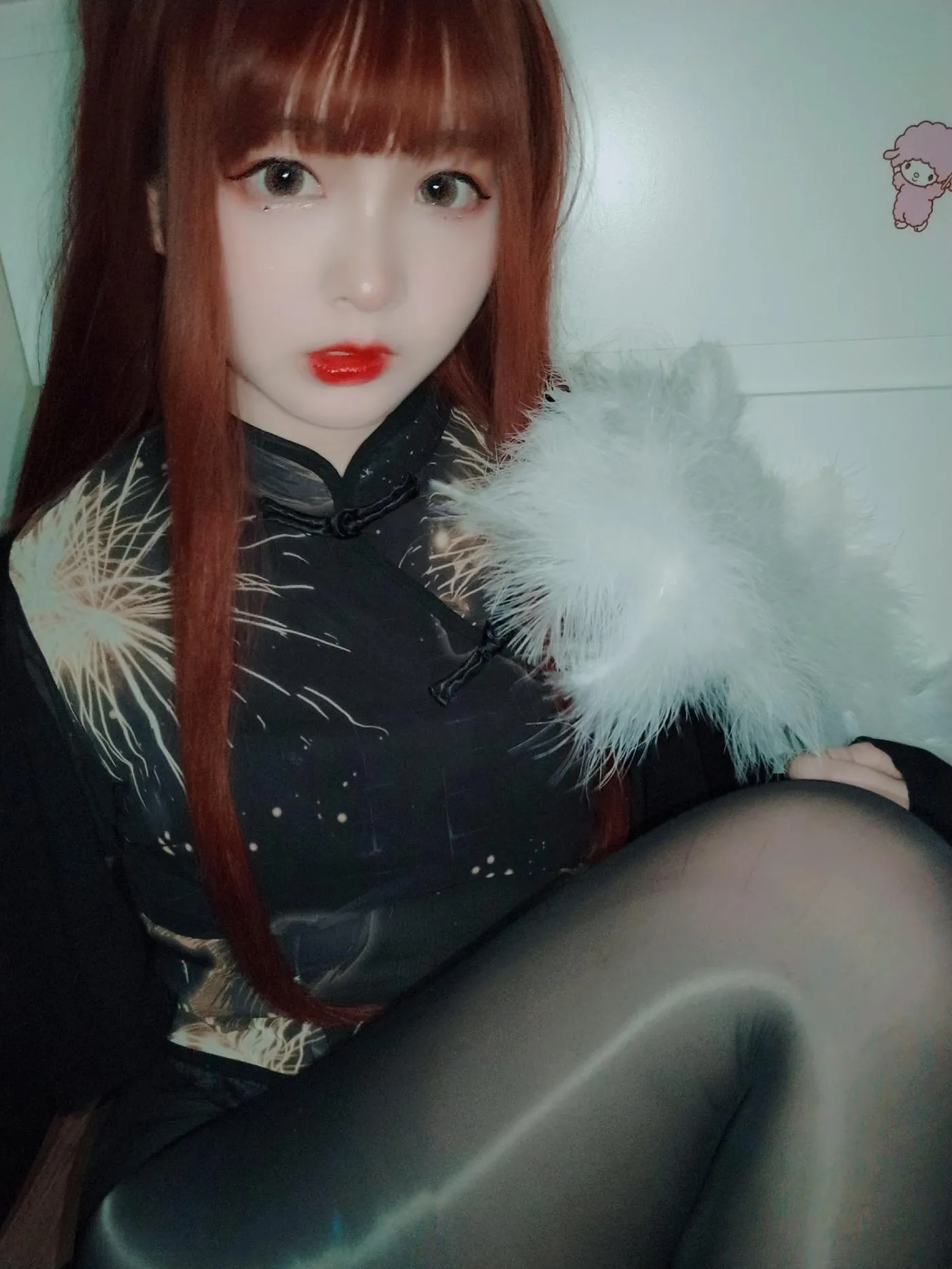 古川kagura – NO.44 亮丝黑旗袍 [42P]插图5