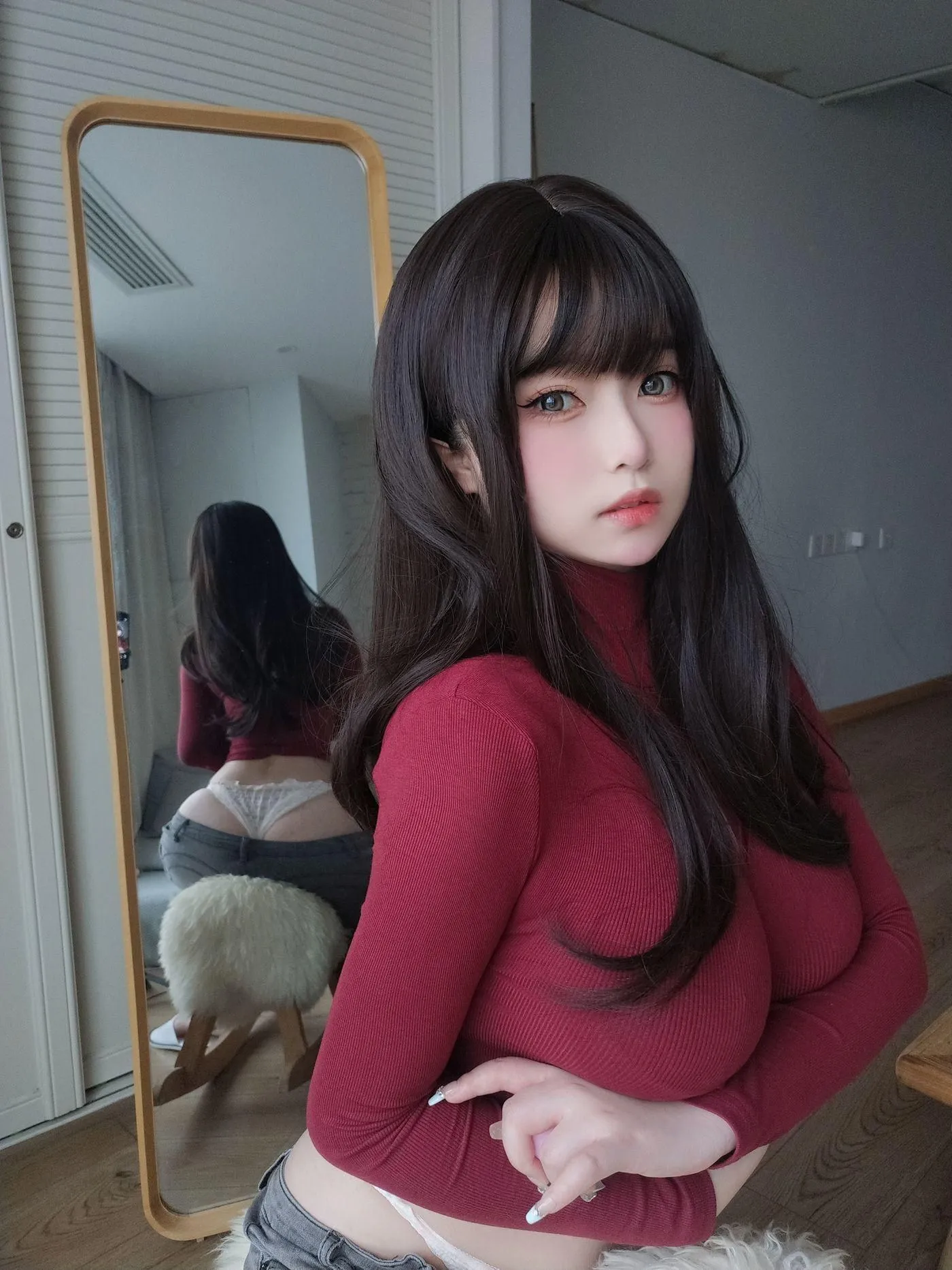 女主K – NO.05 红色毛衣的丰满妹妹 [103P]插图9