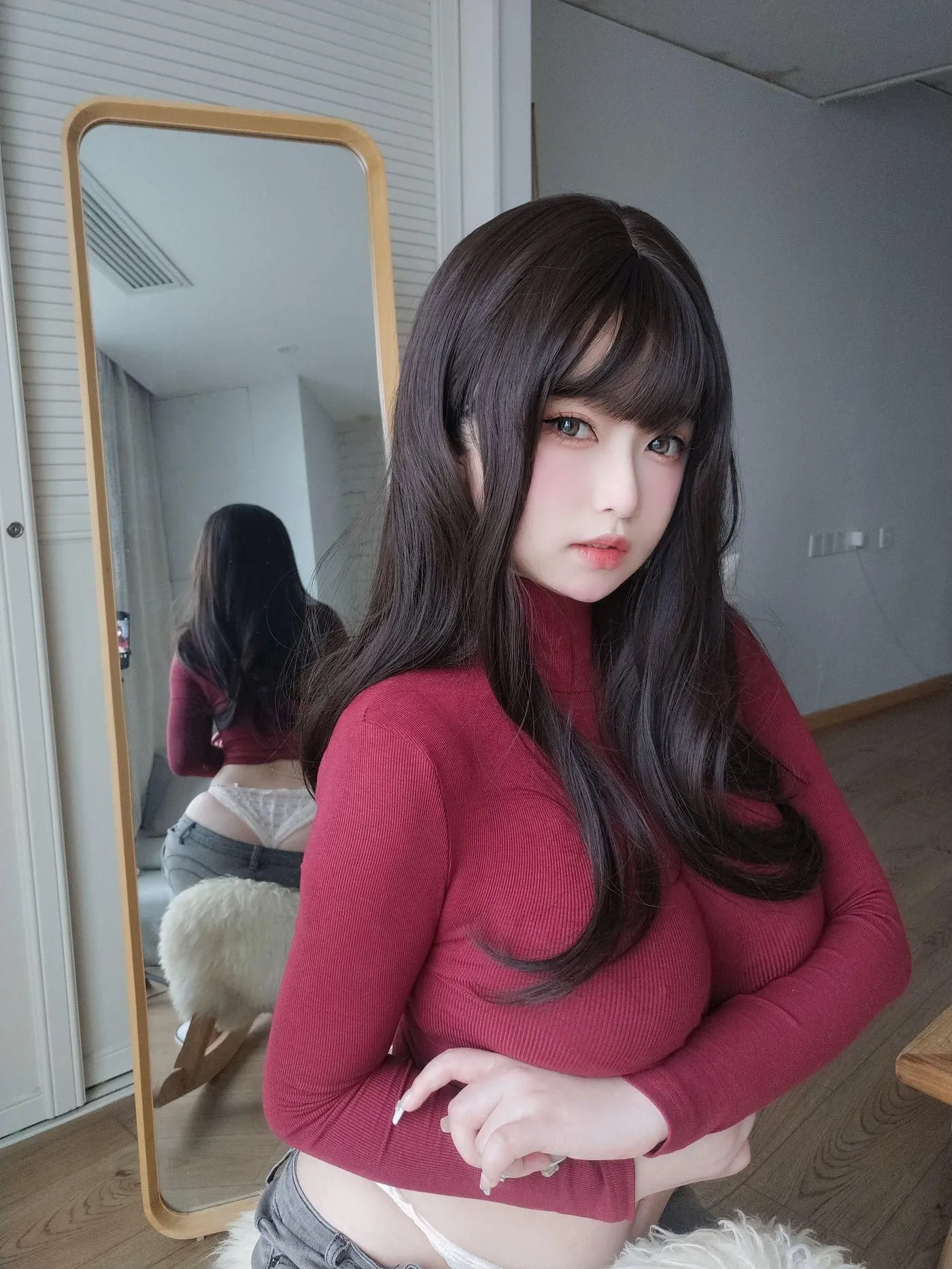 女主K – NO.05 红色毛衣的丰满妹妹 [103P]插图