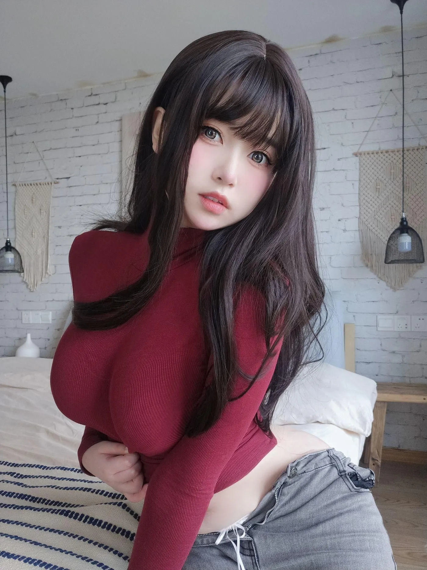 女主K – NO.05 红色毛衣的丰满妹妹 [103P]插图6