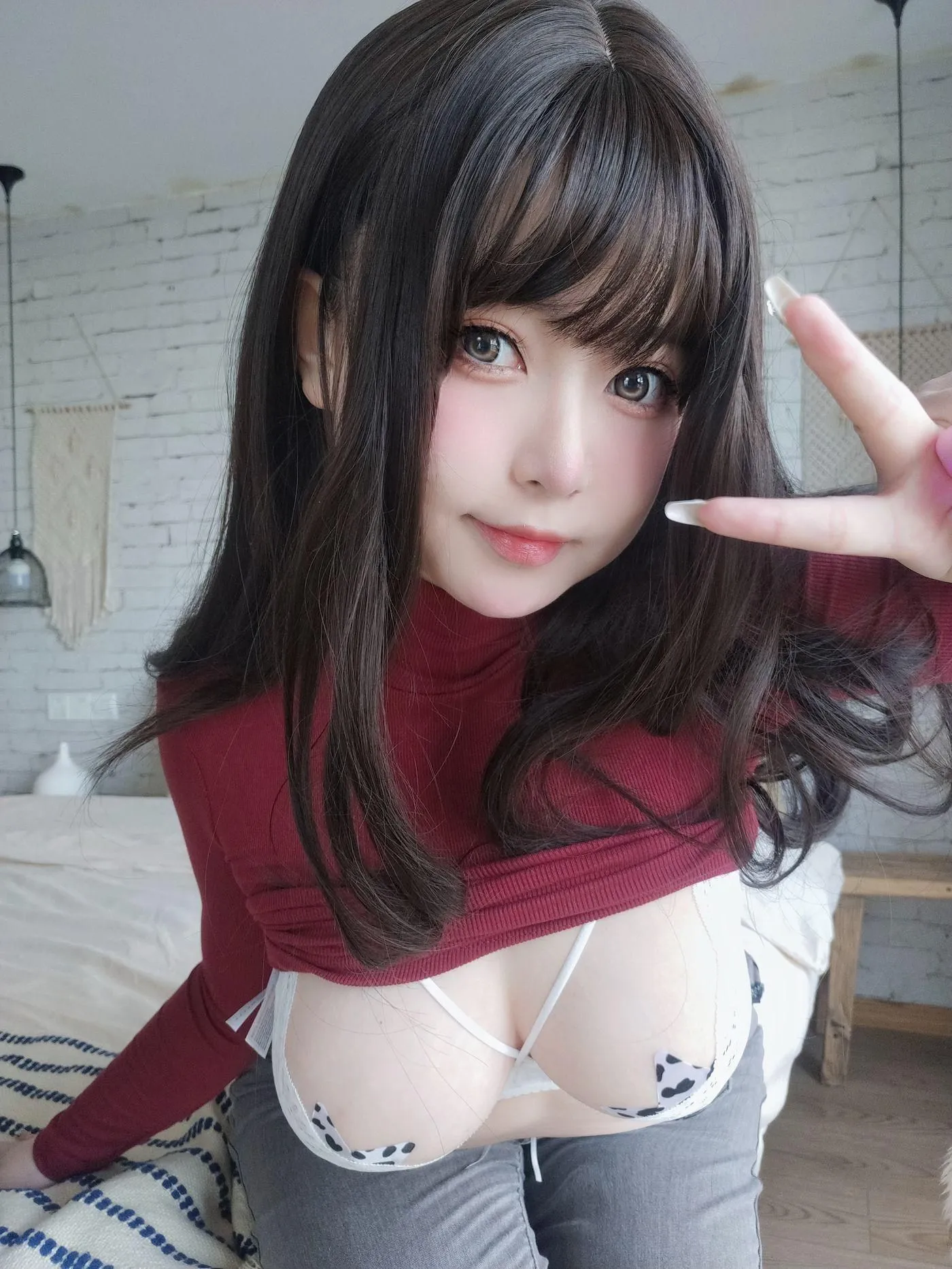 女主K – NO.05 红色毛衣的丰满妹妹 [103P]插图7