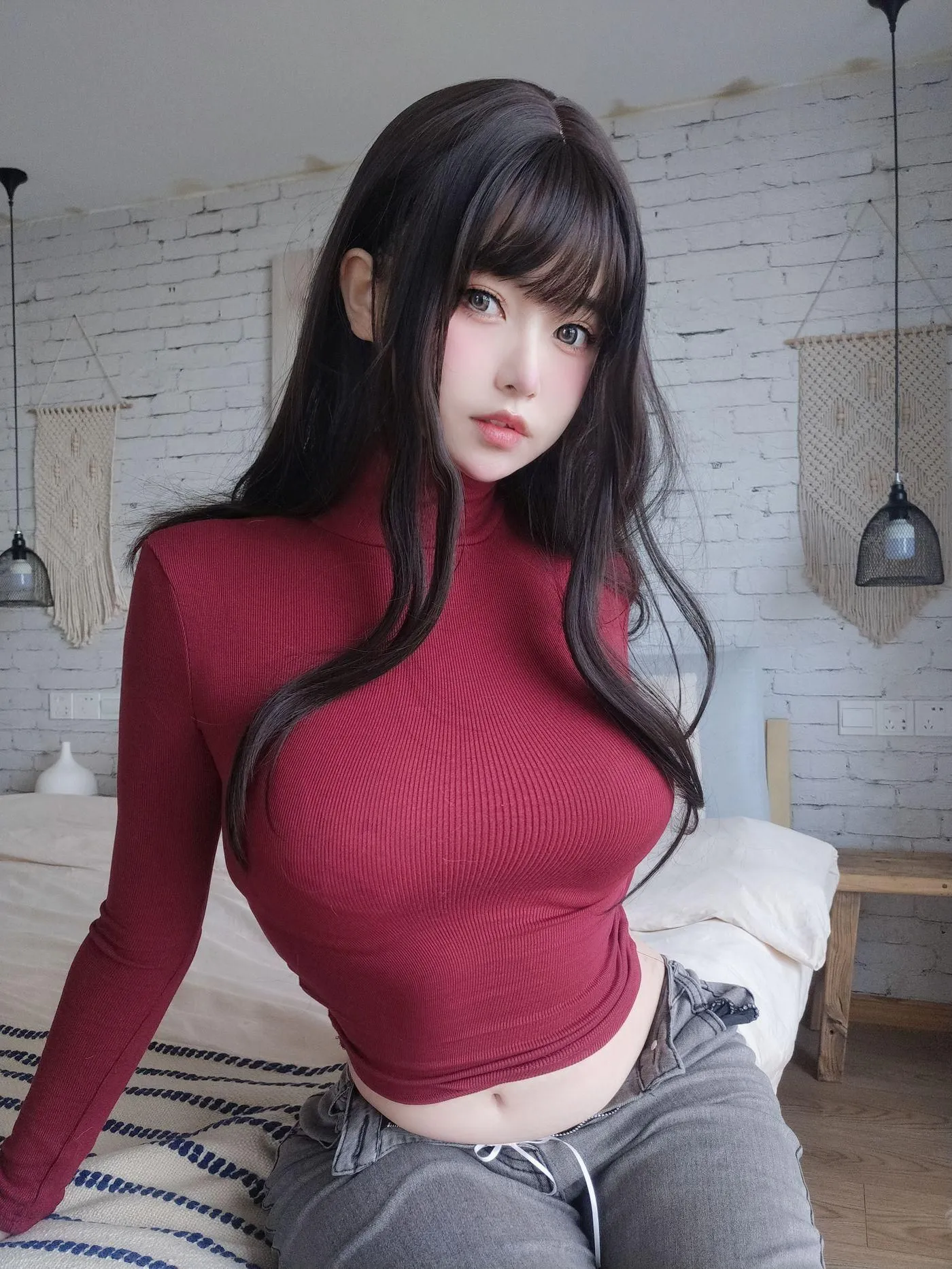 女主K – NO.05 红色毛衣的丰满妹妹 [103P]插图2