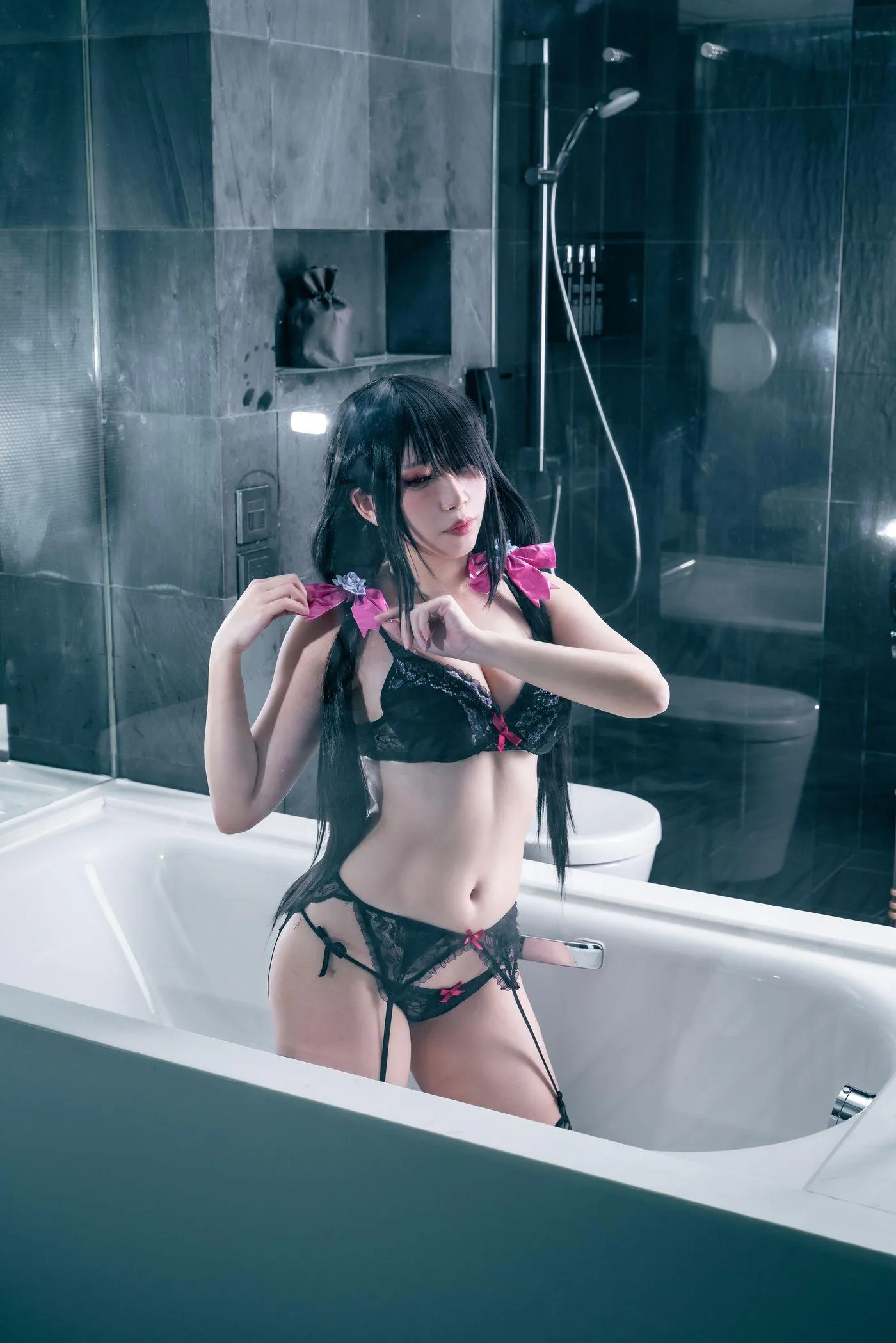小琪-Aki – NO.02 Kurumi Black Underwear [39P]插图7