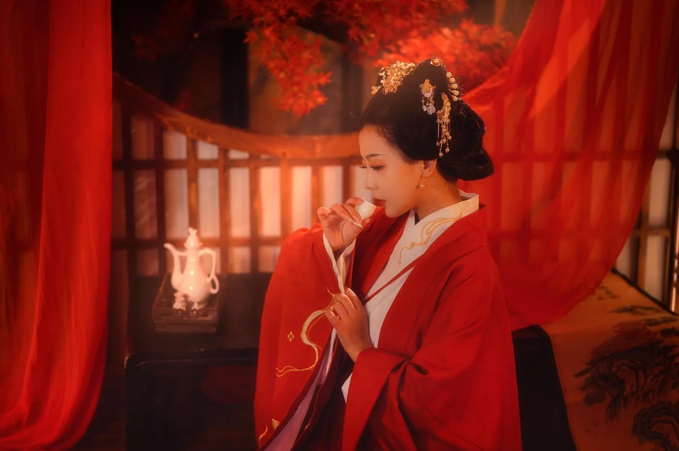 拿相机的执义 – NO.16 『汉服写真』“酒黯乡魂，追旅思，夜夜除非，好梦留人睡。明月楼高休独倚，酒入愁肠，化作相思泪” [10P]插图5
