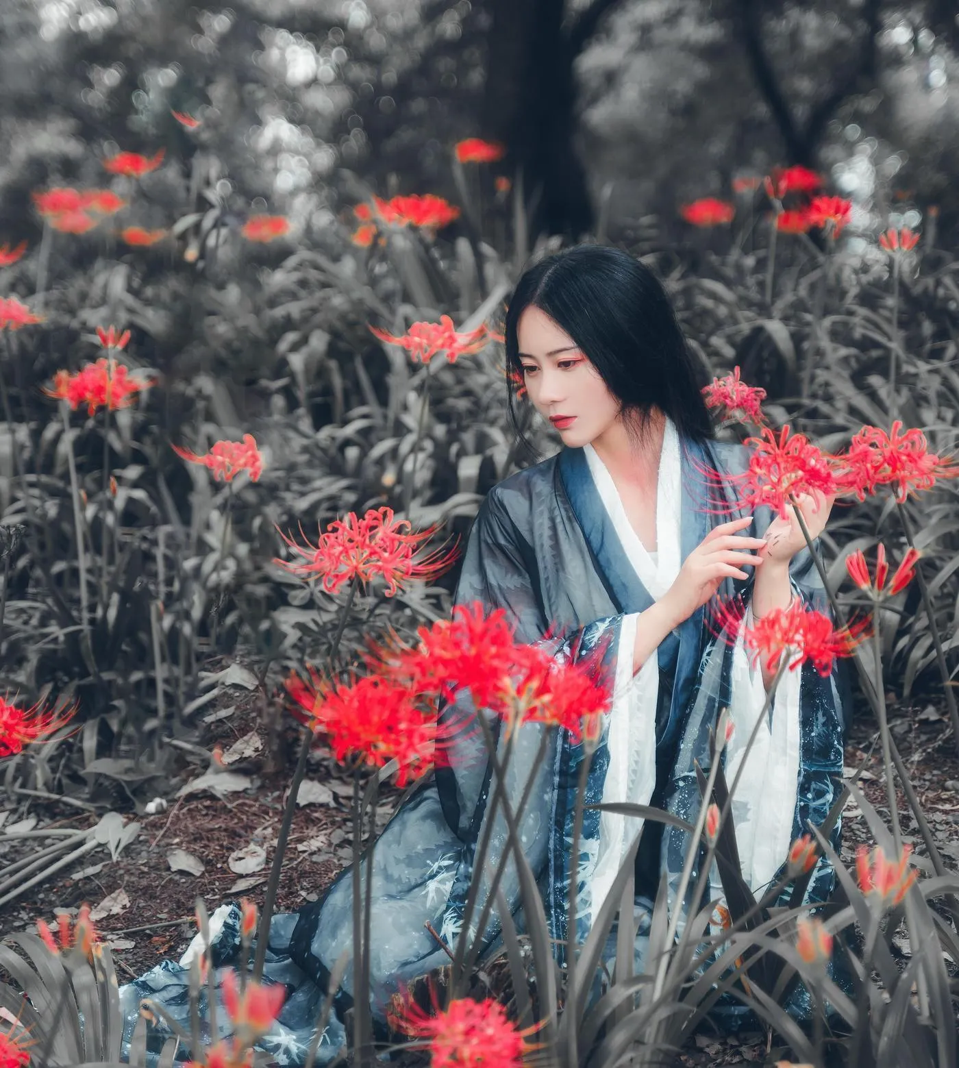 拿相机的执义 – NO.36 汉服古风写真彼岸花 [10P]插图7