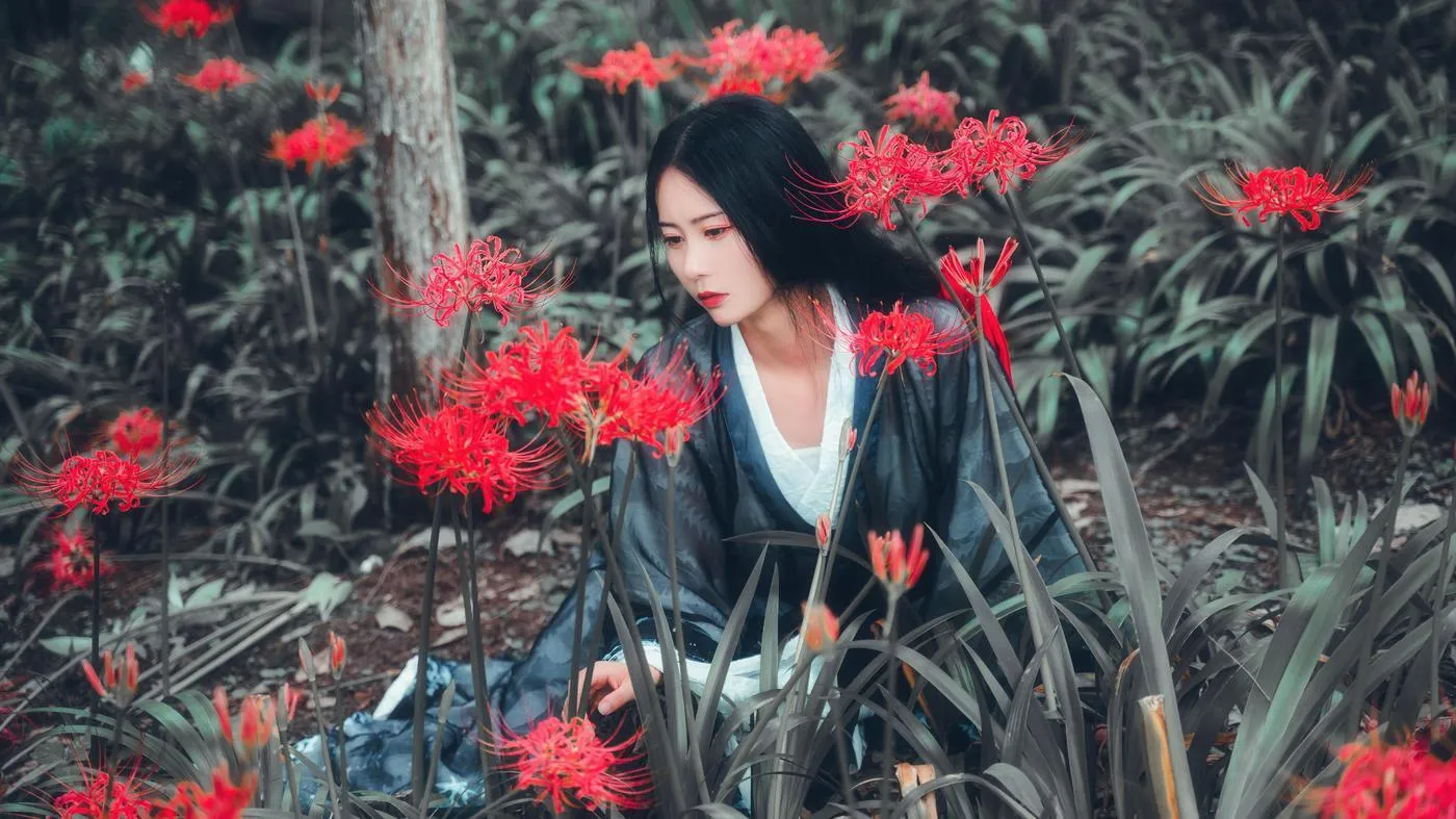 拿相机的执义 – NO.36 汉服古风写真彼岸花 [10P]插图8
