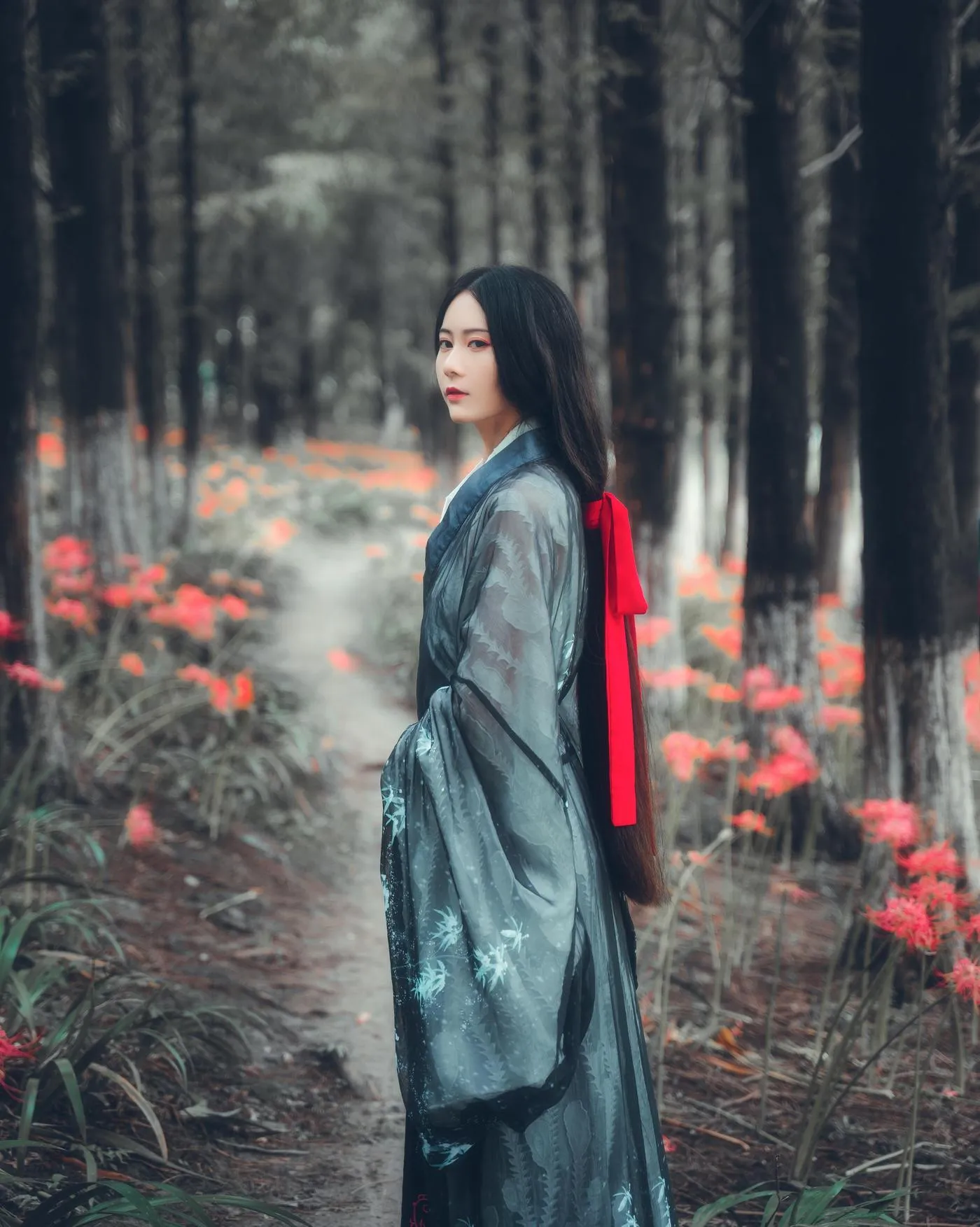 拿相机的执义 – NO.36 汉服古风写真彼岸花 [10P]插图9