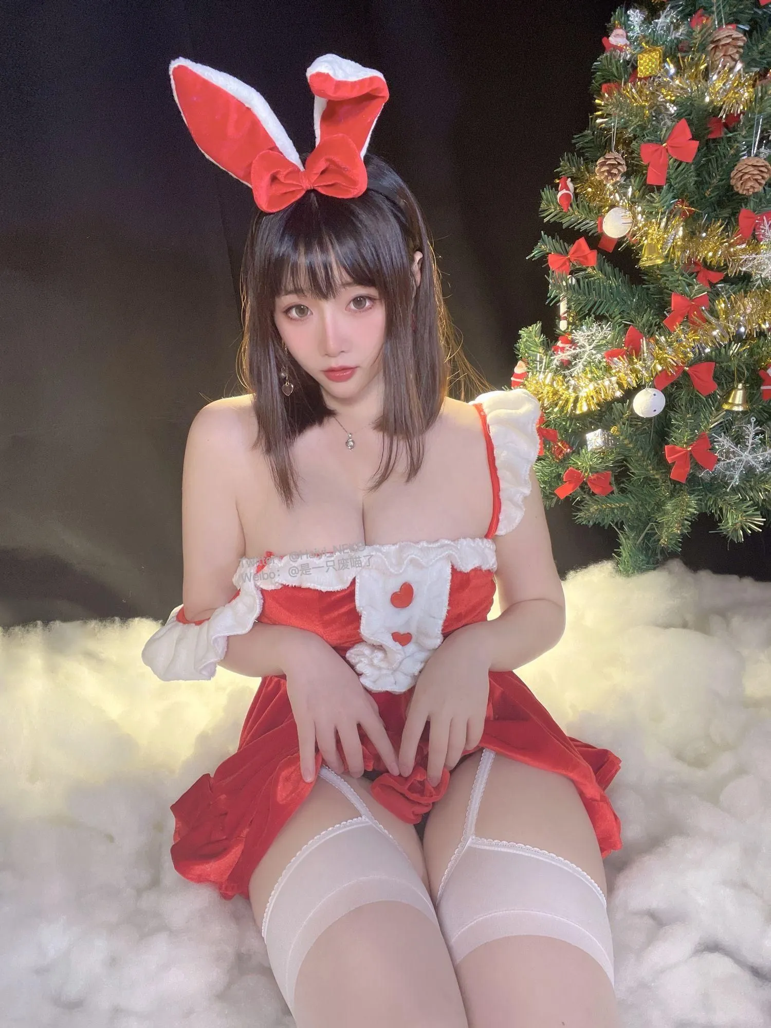 是一只废喵了 NO.006 圣诞比基尼连衣裙 [72P]插图8