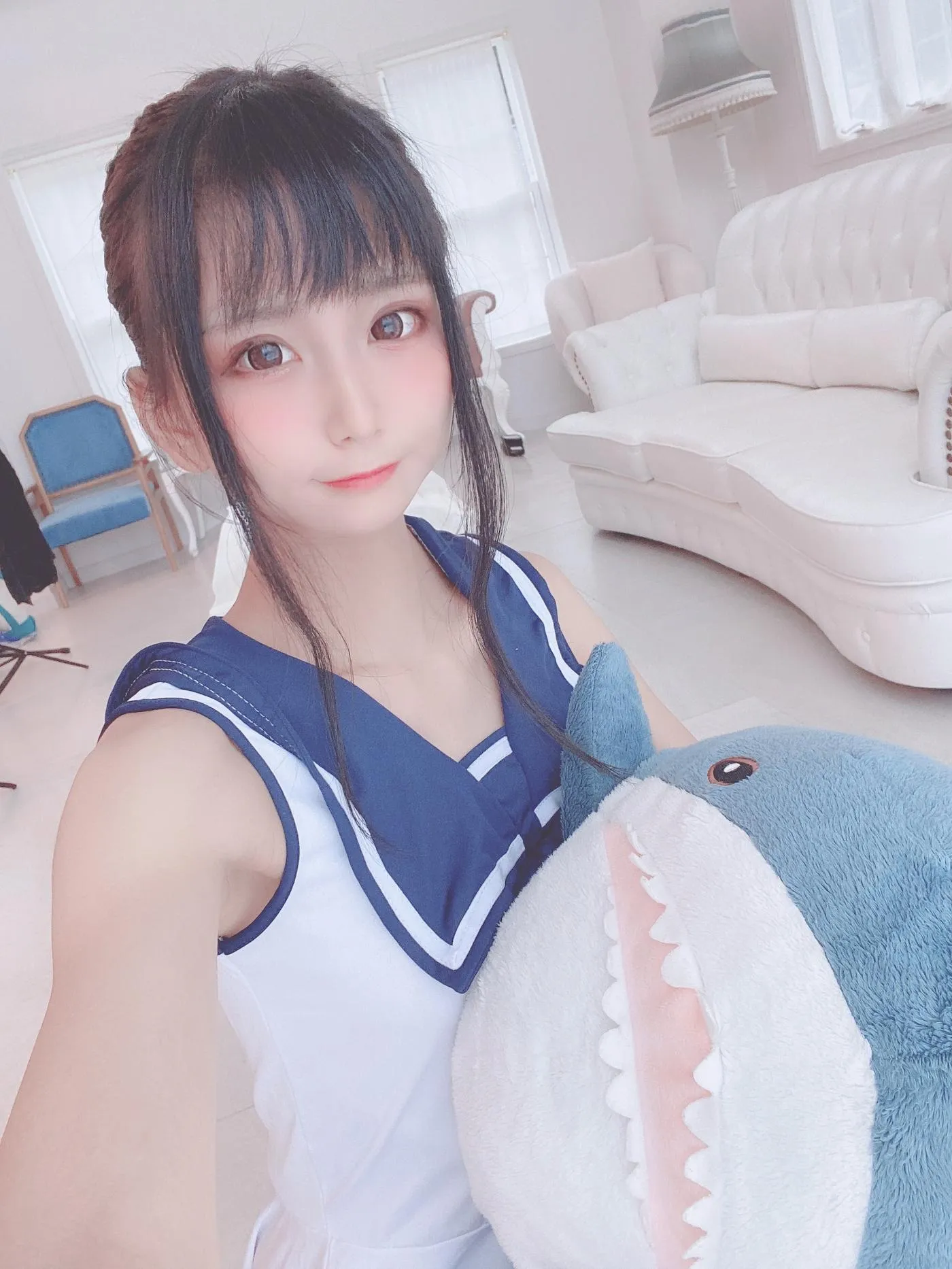 柳丸 – NO.04 [Fantia] 2021年09月写真合集(14期)-2021-09-17 手の中に世界を包む道交差するセーラ水着柳丸 [25P]插图5