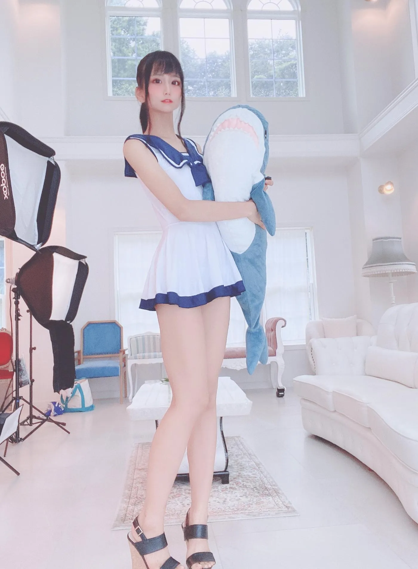 柳丸 – NO.04 [Fantia] 2021年09月写真合集(14期)-2021-09-17 手の中に世界を包む道交差するセーラ水着柳丸 [25P]插图7