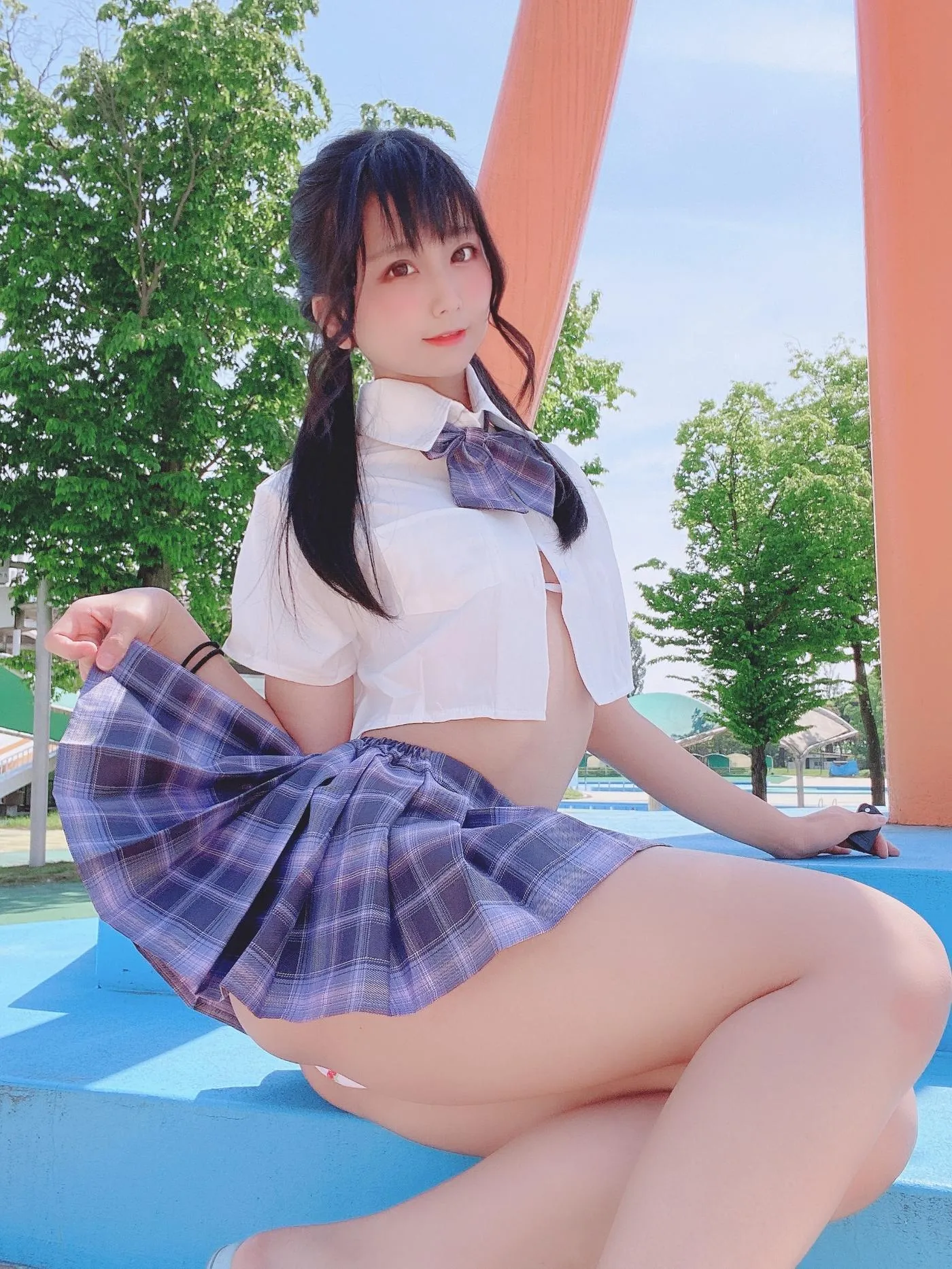 柳丸 – NO.08 [Fantia] 2022年05月写真合集(15期)-2022-05-06 撮れたて！丈の短い制服 [53P]插图
