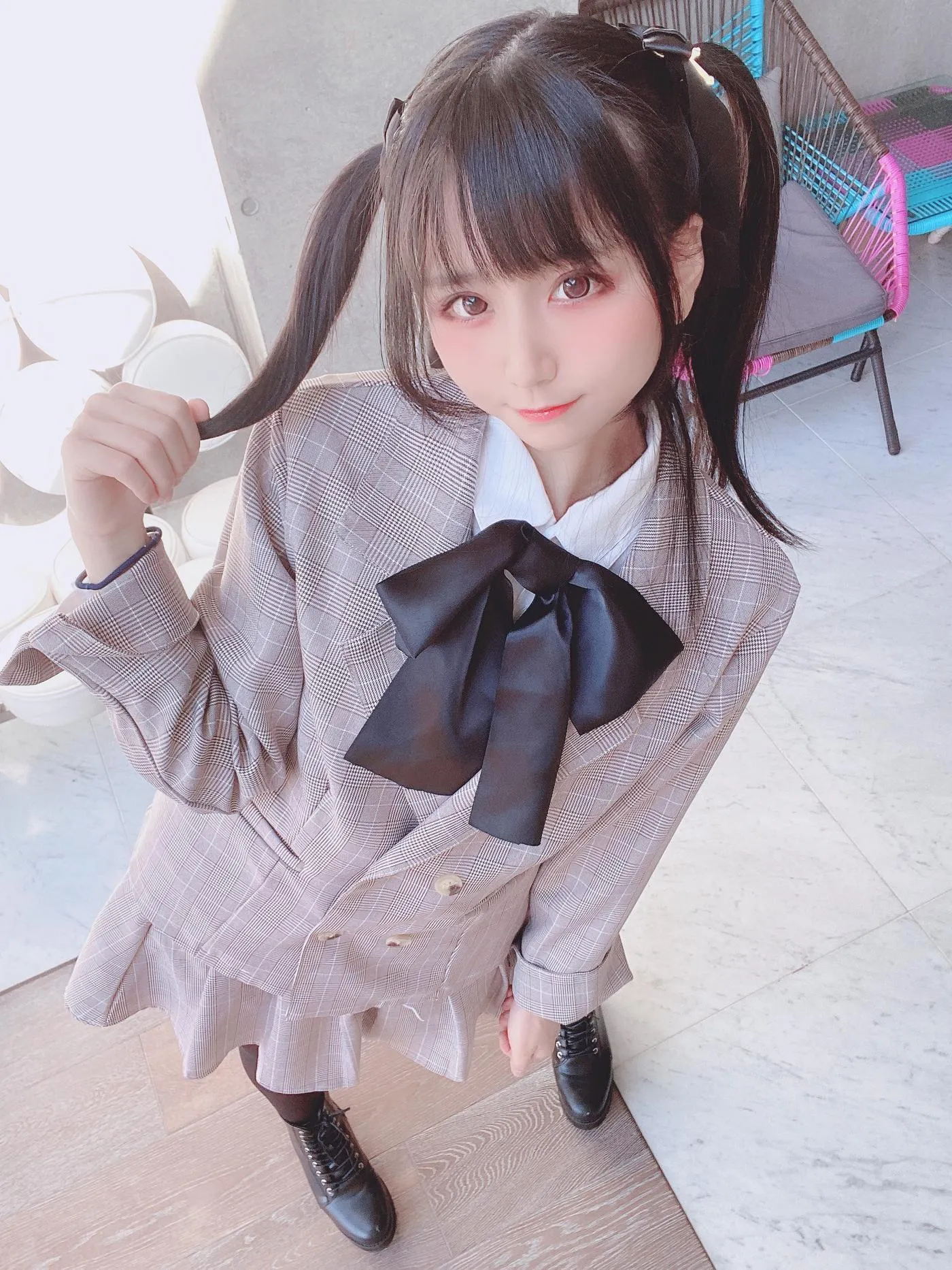柳丸 – NO.08 [Fantia] 2022年05月写真合集(15期)-2022-05-12 ピンクのチェック制服柳丸 [39P]插图8