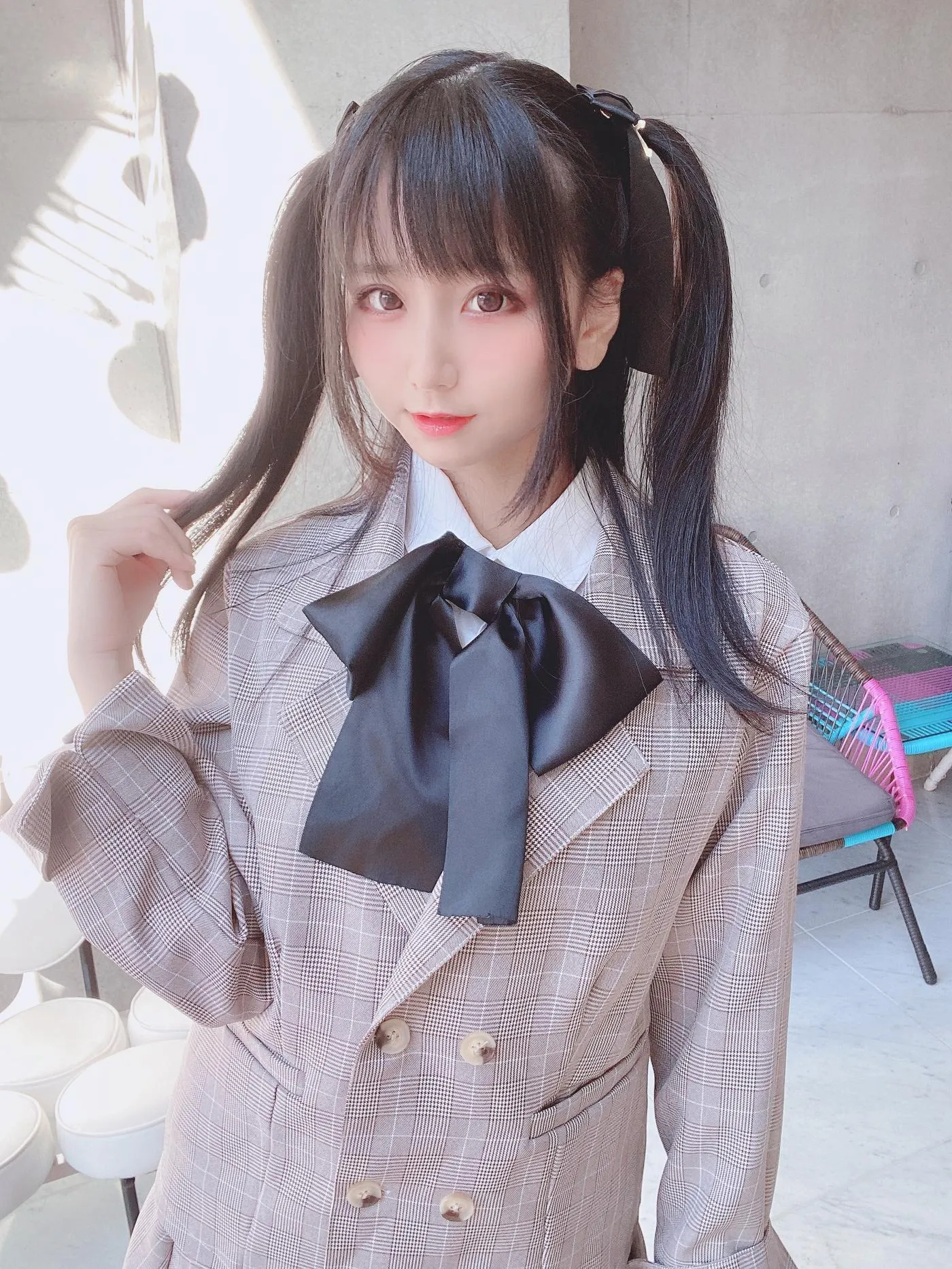 柳丸 – NO.08 [Fantia] 2022年05月写真合集(15期)-2022-05-12 ピンクのチェック制服柳丸 [39P]插图1