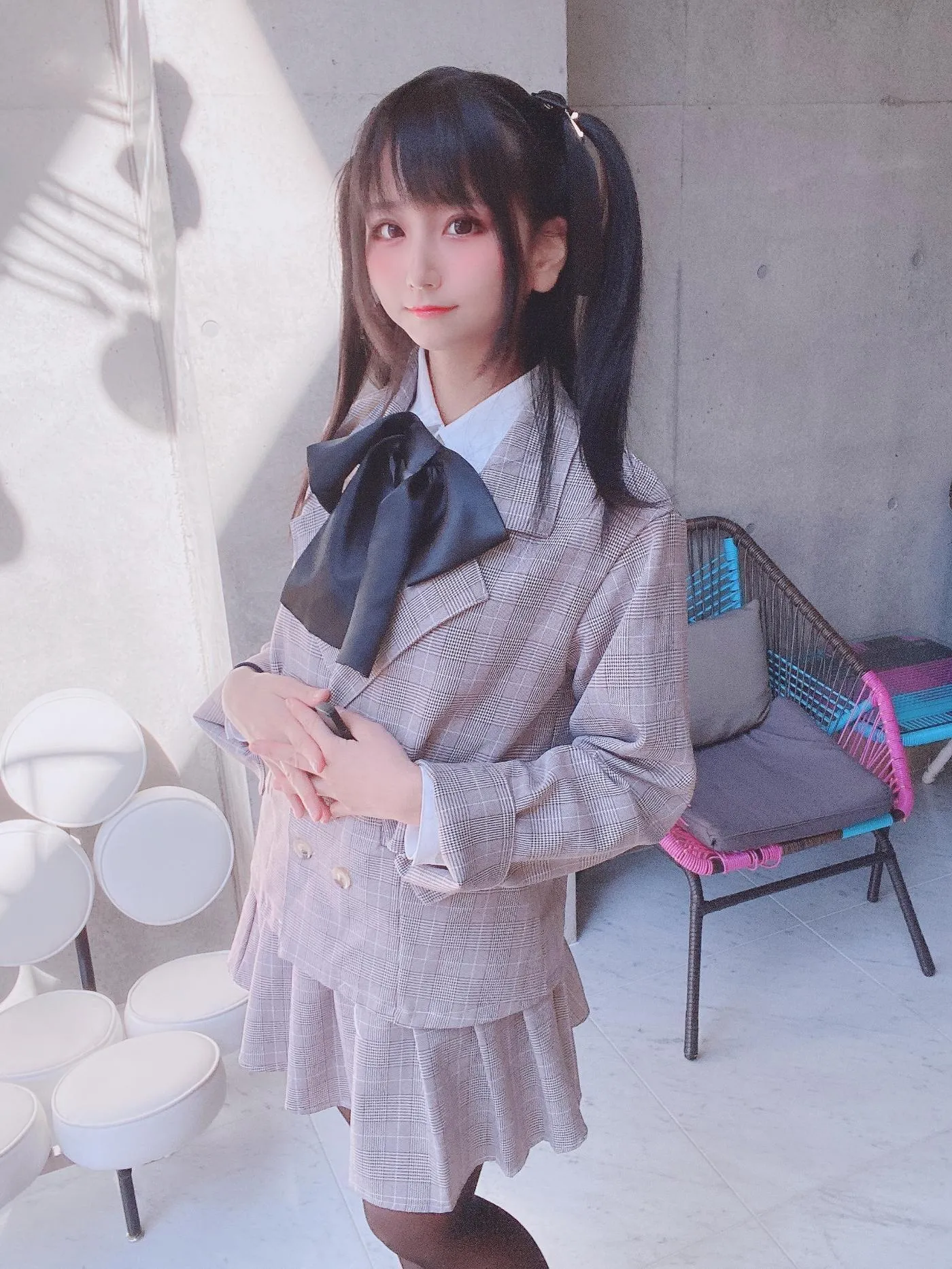 柳丸 – NO.08 [Fantia] 2022年05月写真合集(15期)-2022-05-12 ピンクのチェック制服柳丸 [39P]插图2