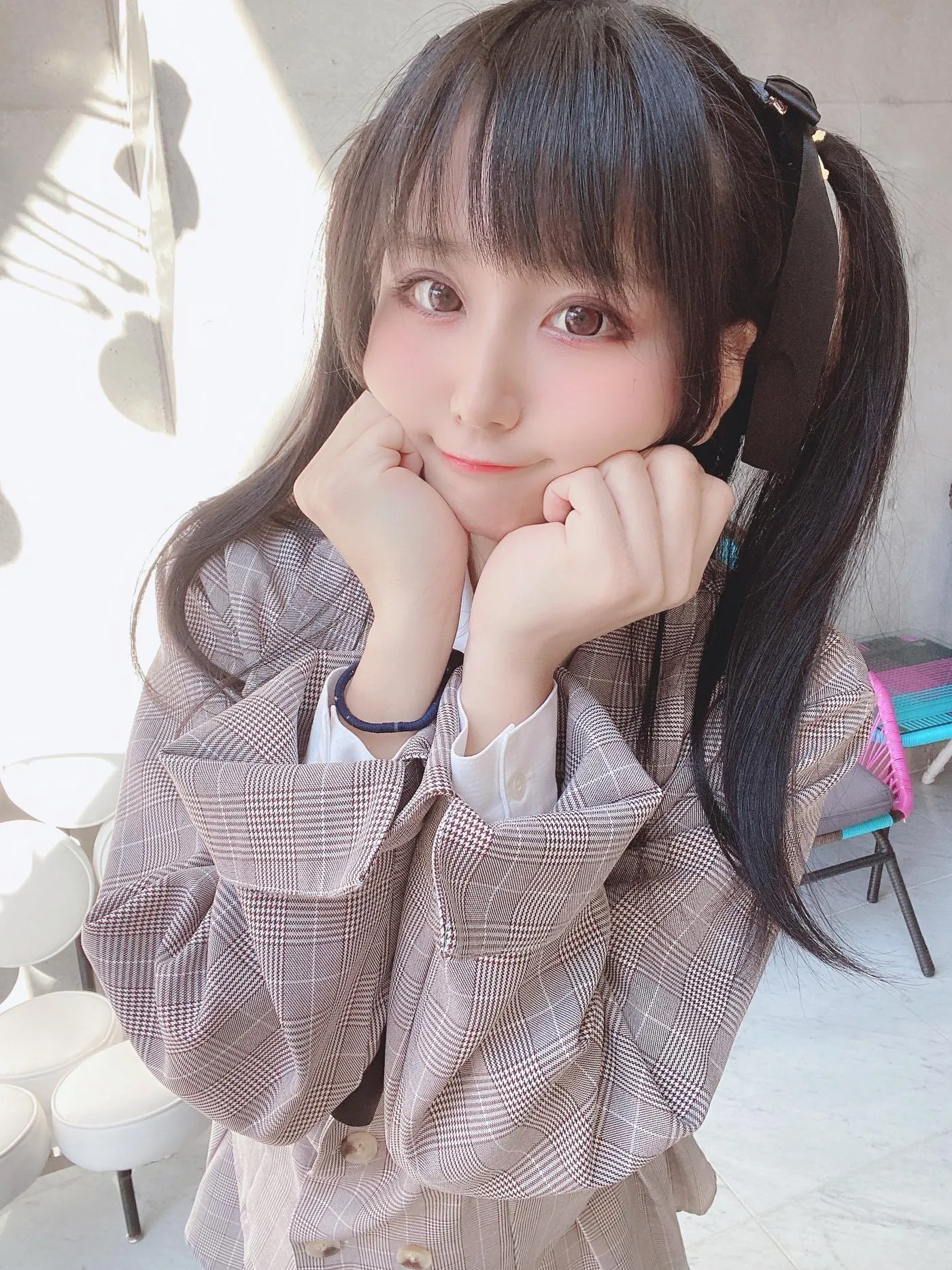 柳丸 – NO.08 [Fantia] 2022年05月写真合集(15期)-2022-05-12 ピンクのチェック制服柳丸 [39P]插图4