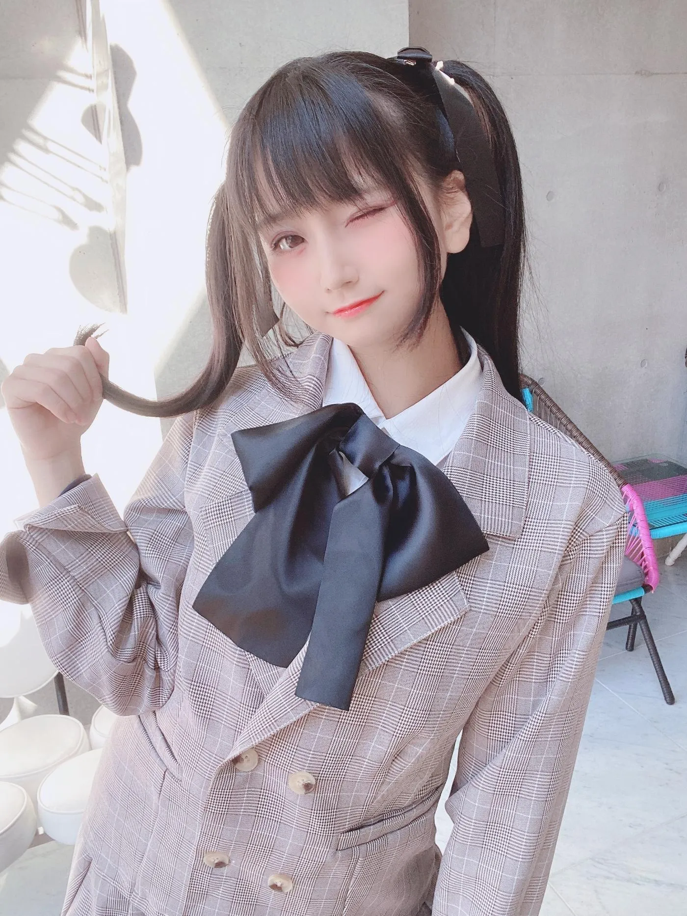 柳丸 – NO.08 [Fantia] 2022年05月写真合集(15期)-2022-05-12 ピンクのチェック制服柳丸 [39P]插图6