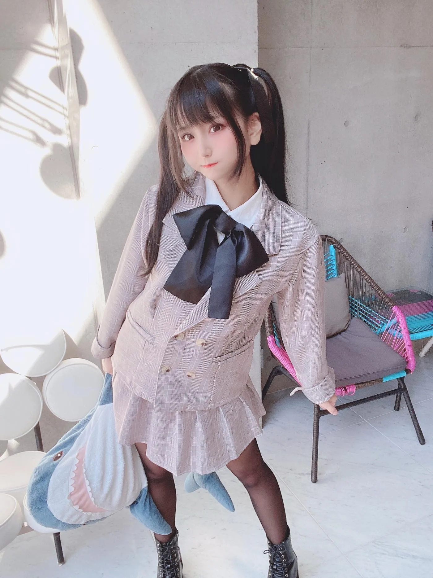 柳丸 – NO.08 [Fantia] 2022年05月写真合集(15期)-2022-05-12 ピンクのチェック制服柳丸 [39P]插图3