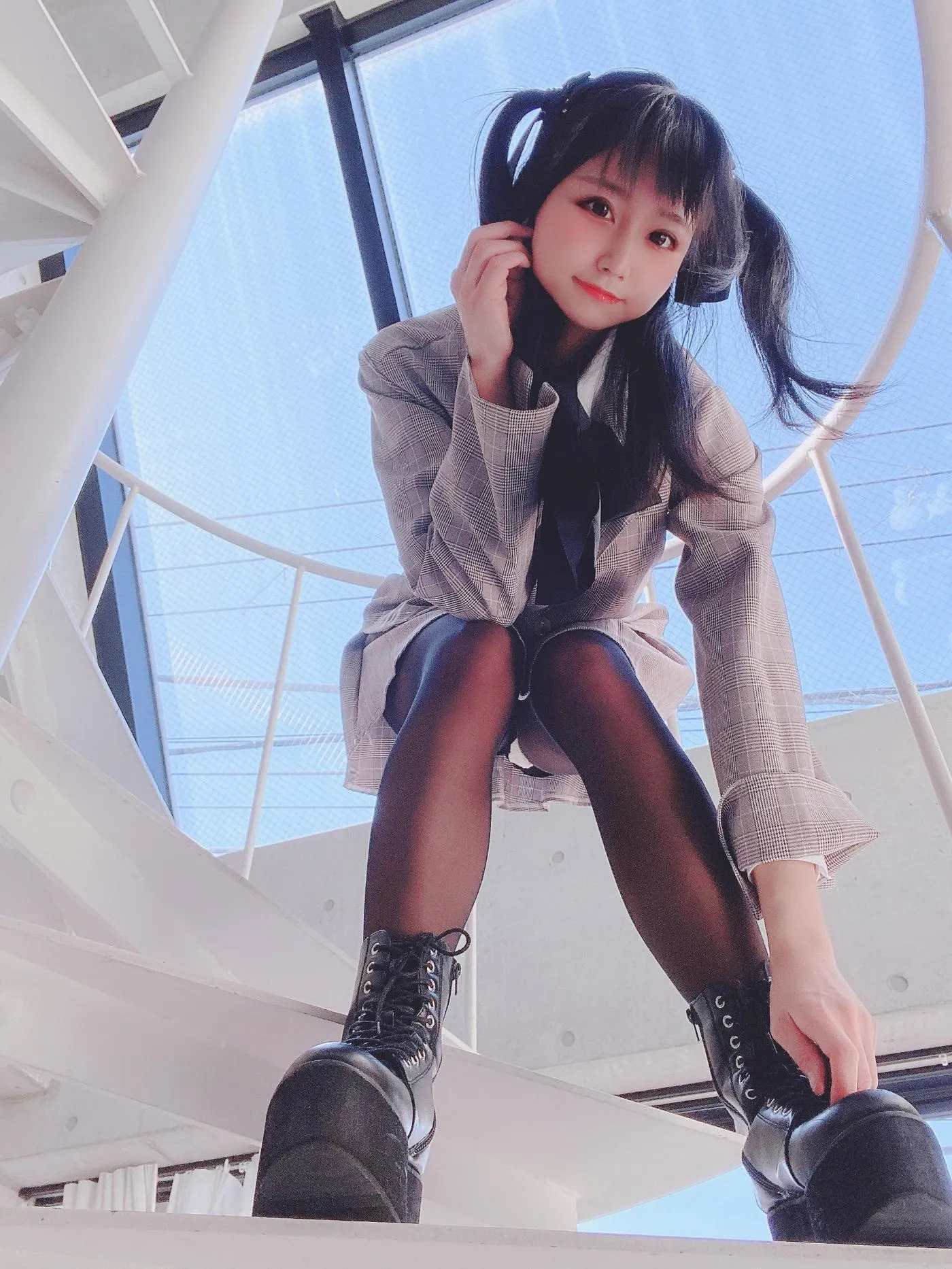 柳丸 – NO.08 [Fantia] 2022年05月写真合集(15期)-2022-05-12 ピンクのチェック制服柳丸 [39P]插图
