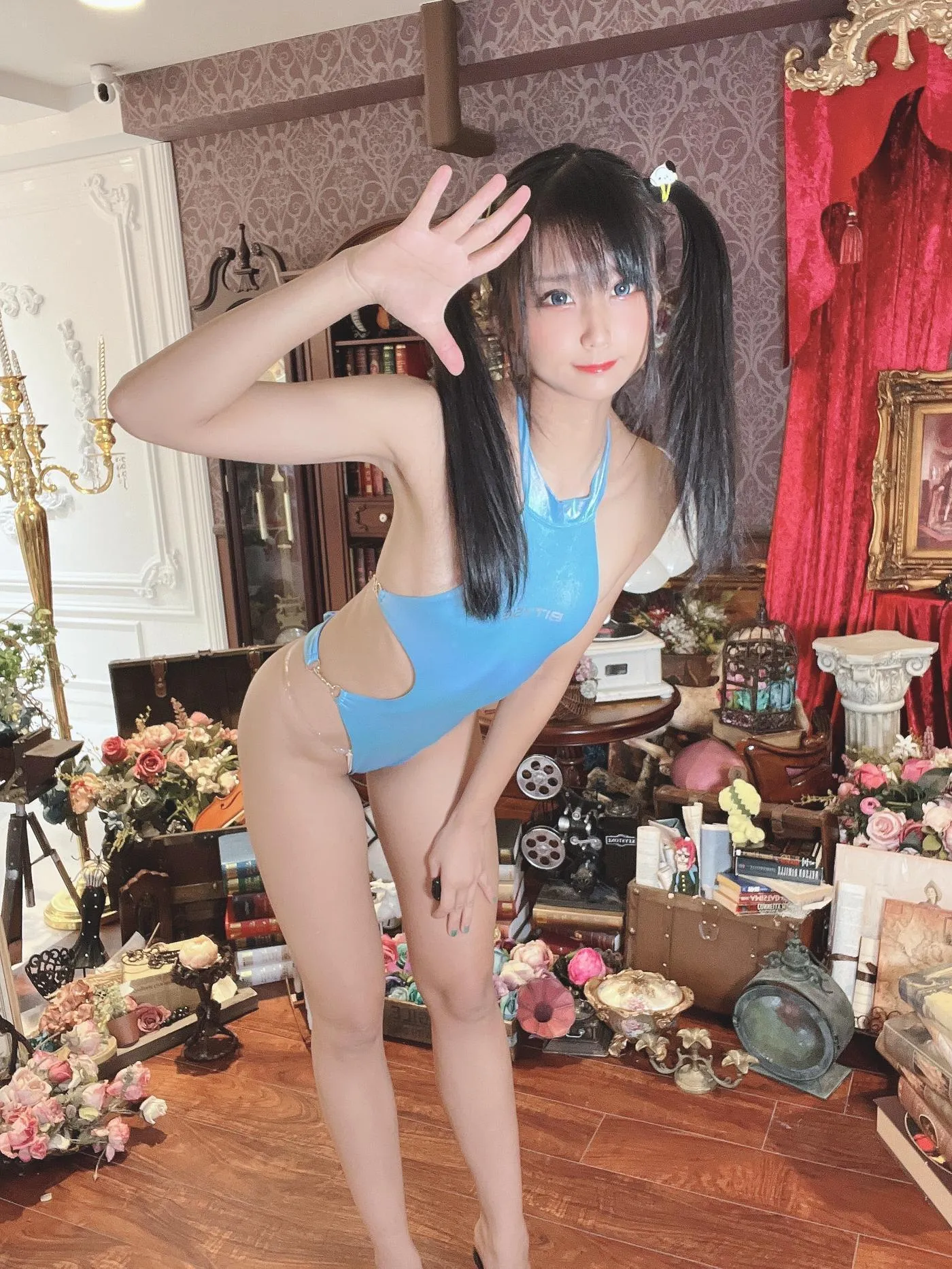 柳丸 – NO.12 [Fantia] 2022年09月写真合集(14期)-2022-09-22 キラキラ水色競泳水着（後編） [52P]插图6