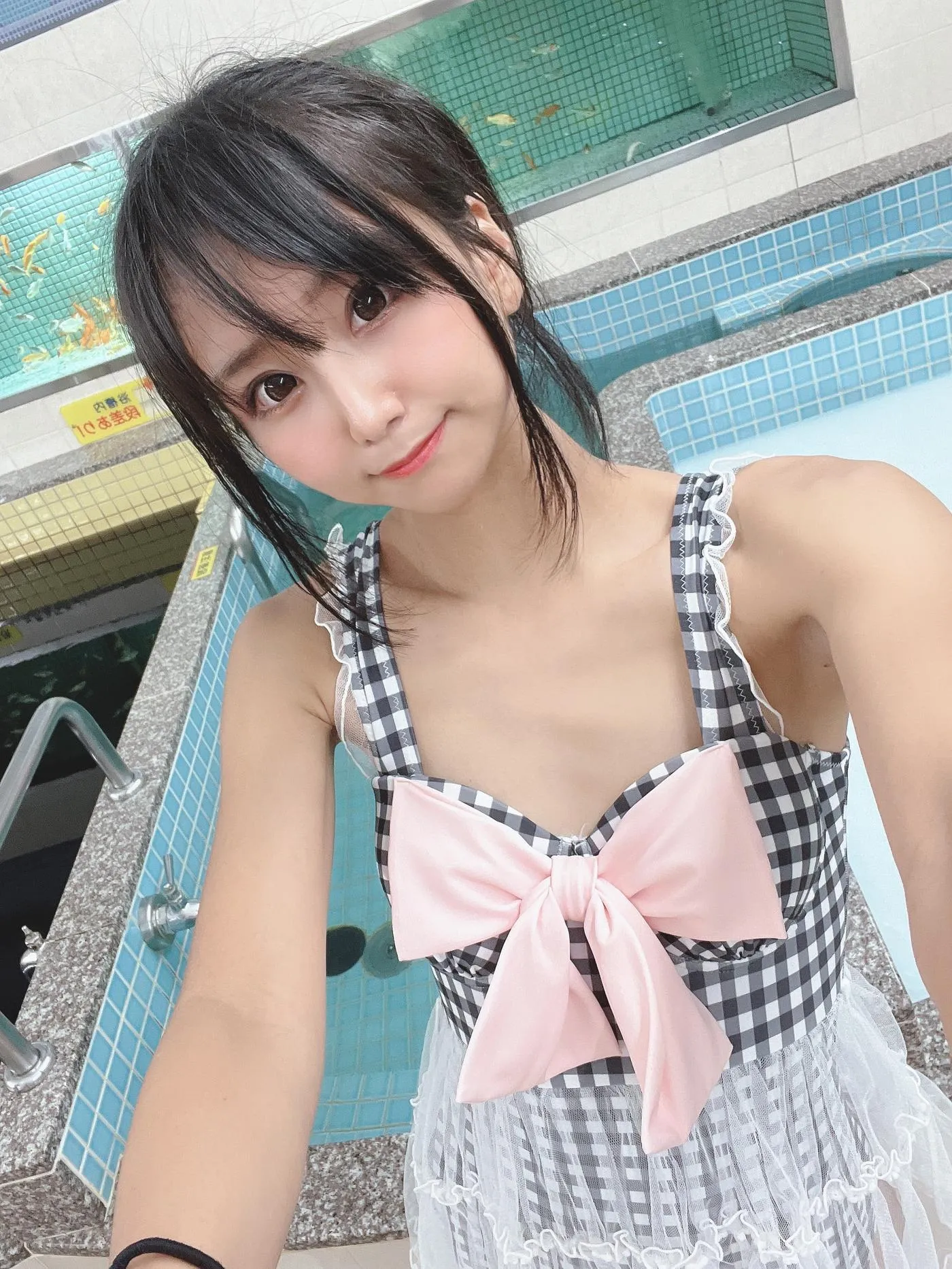 柳丸 – NO.13 [Fantia] 2022年10月写真合集(15期)-2022-10-21 しまうまビキニ＆黒チェック水着で銭湯♨ [94P]插图6