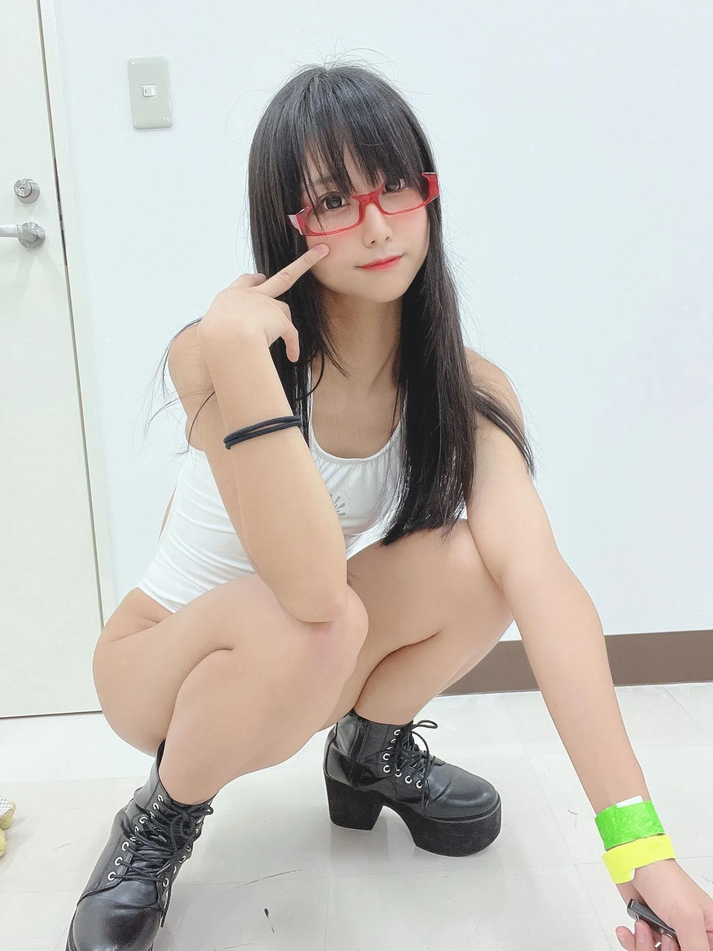 柳丸 – NO.13 [Fantia] 2022年10月写真合集(15期)-2022-10-25 白い競泳水着でメガネなヮィ [57P]插图6