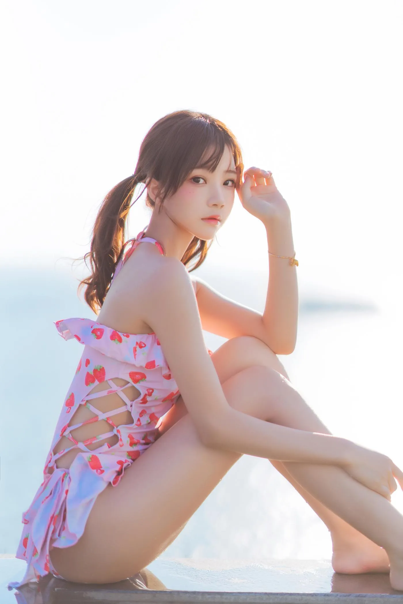 桜桃喵 – NO.102 甜甜×4-草莓泳衣（17p [17P]插图3
