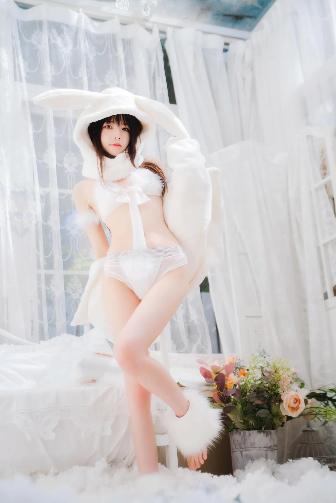 桜桃喵 – NO.141 小白兔01 02-小白兔01（48p [48P]插图3