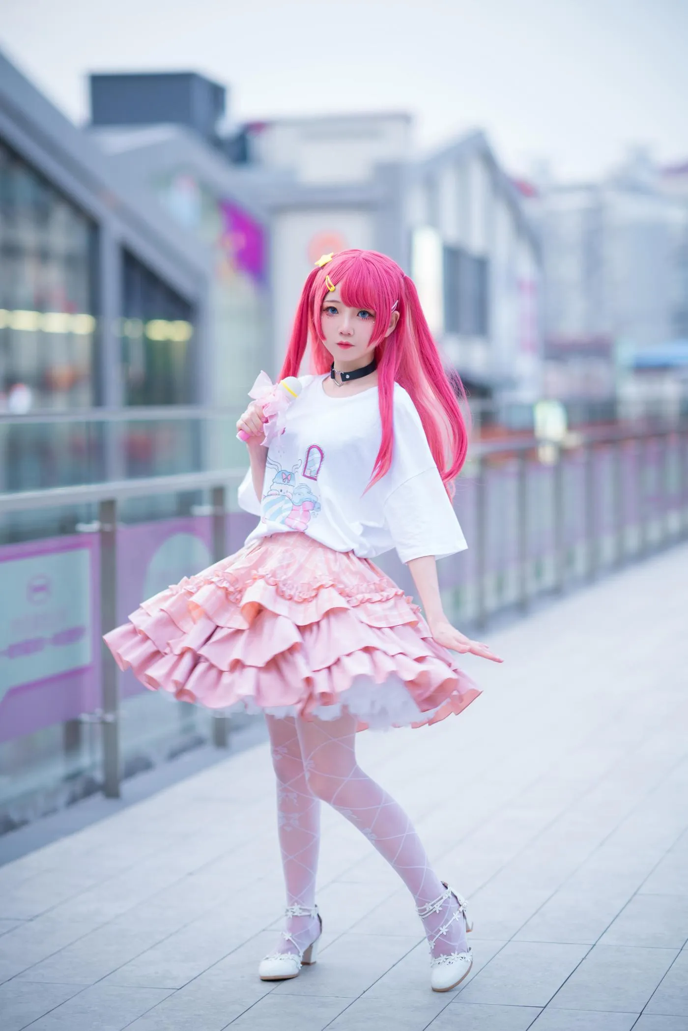 楚楚子w – NO.75 LOLITA小偶像打歌服 LOLITA上新夏日穿搭粉@楚楚子紫@鹤祈 [13P]插图5