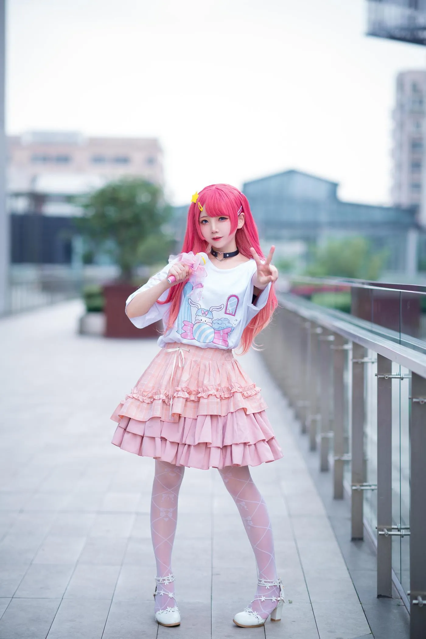 楚楚子w – NO.75 LOLITA小偶像打歌服 LOLITA上新夏日穿搭粉@楚楚子紫@鹤祈 [13P]插图6