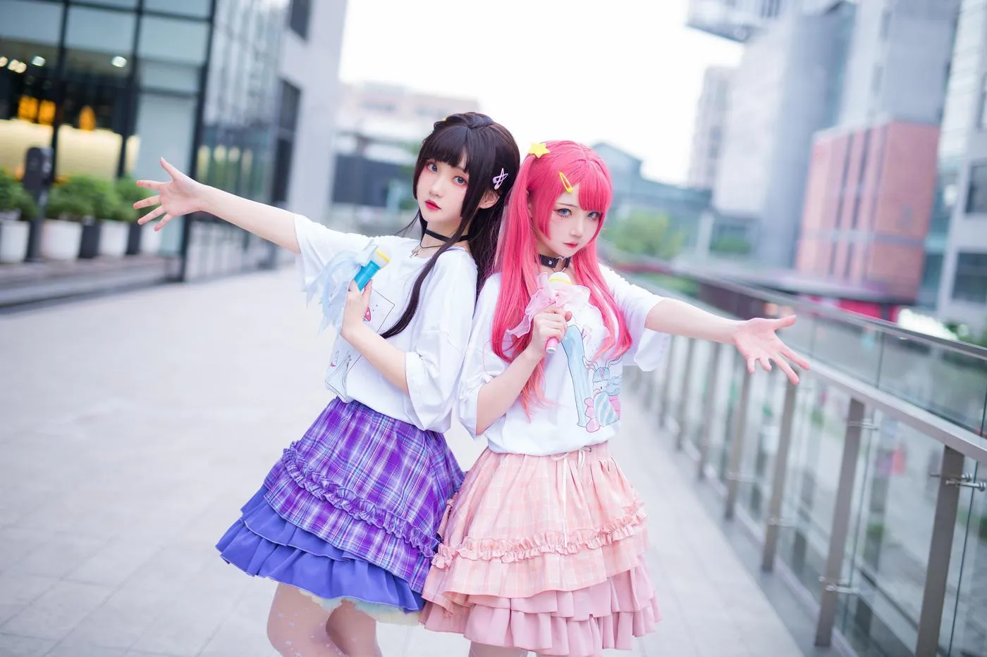 楚楚子w – NO.75 LOLITA小偶像打歌服 LOLITA上新夏日穿搭粉@楚楚子紫@鹤祈 [13P]插图1