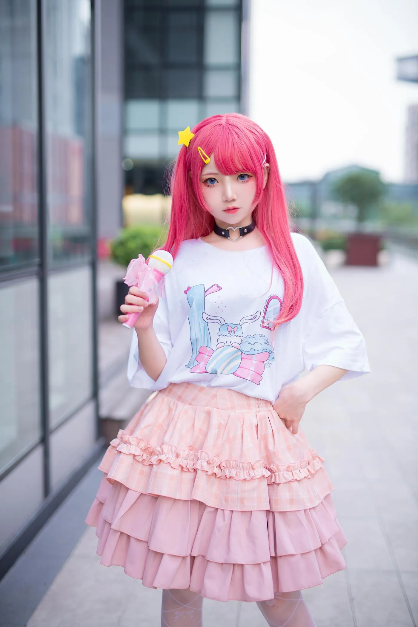 楚楚子w – NO.75 LOLITA小偶像打歌服 LOLITA上新夏日穿搭粉@楚楚子紫@鹤祈 [13P]插图2