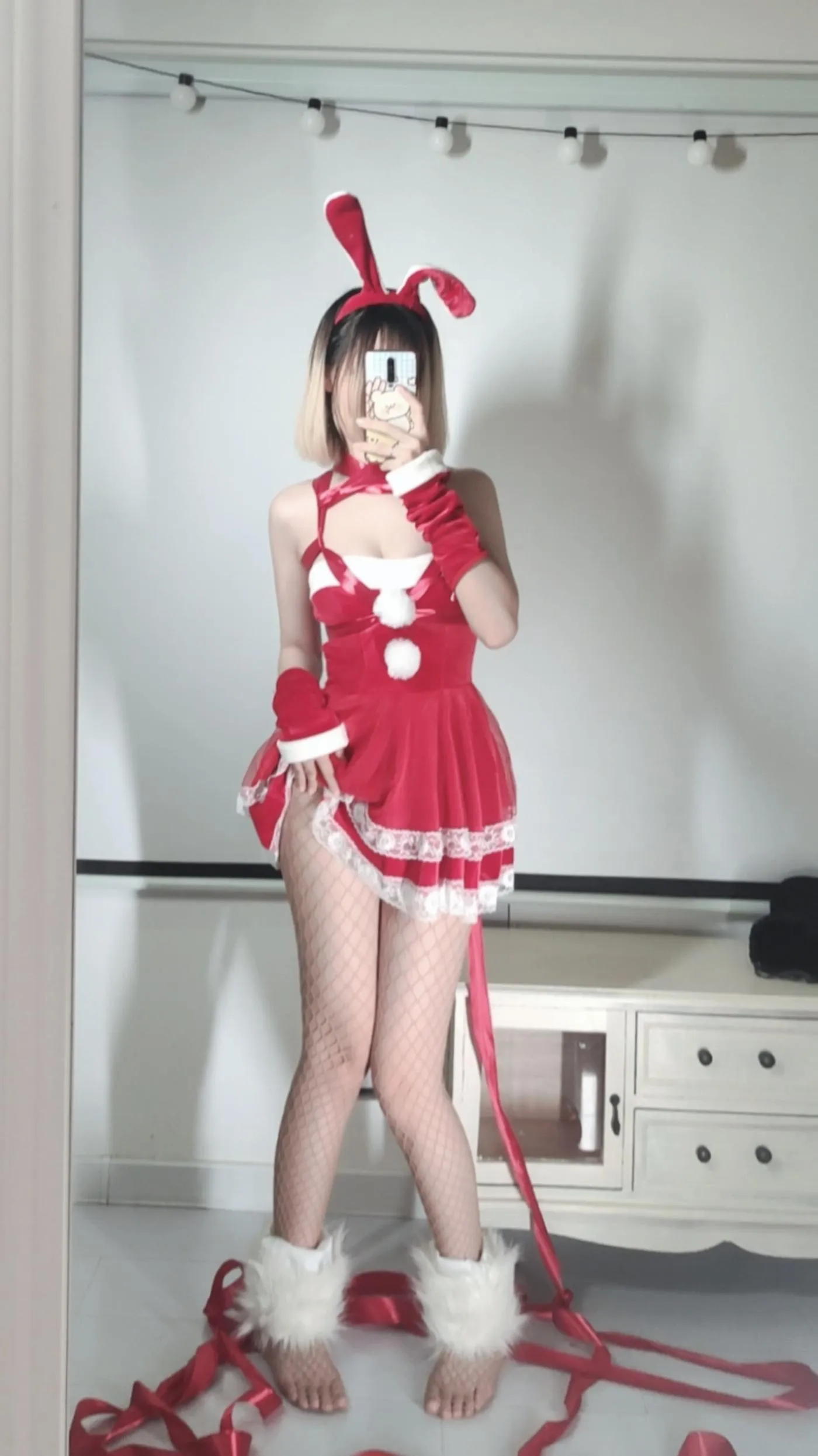 洛桑w伊梓 – NO.06 网袜丝带兔兔-自拍 [21P]插图5