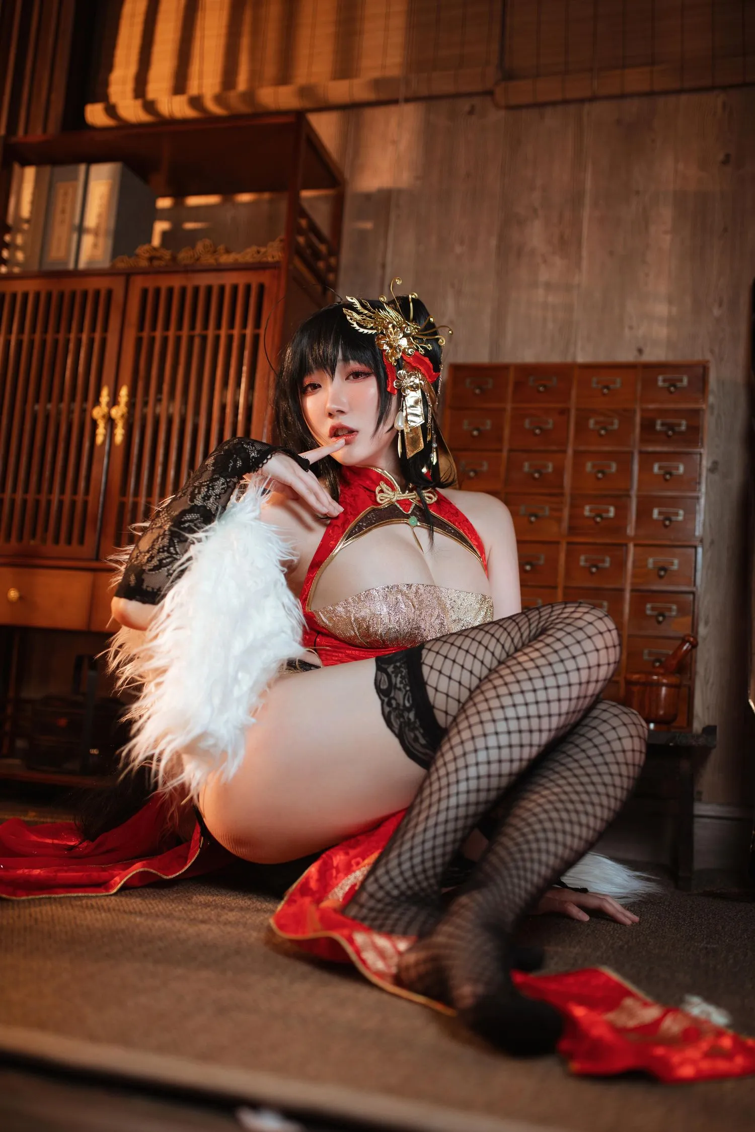 瓜希酱 NO.045 大凤旗袍 [22P]插图7