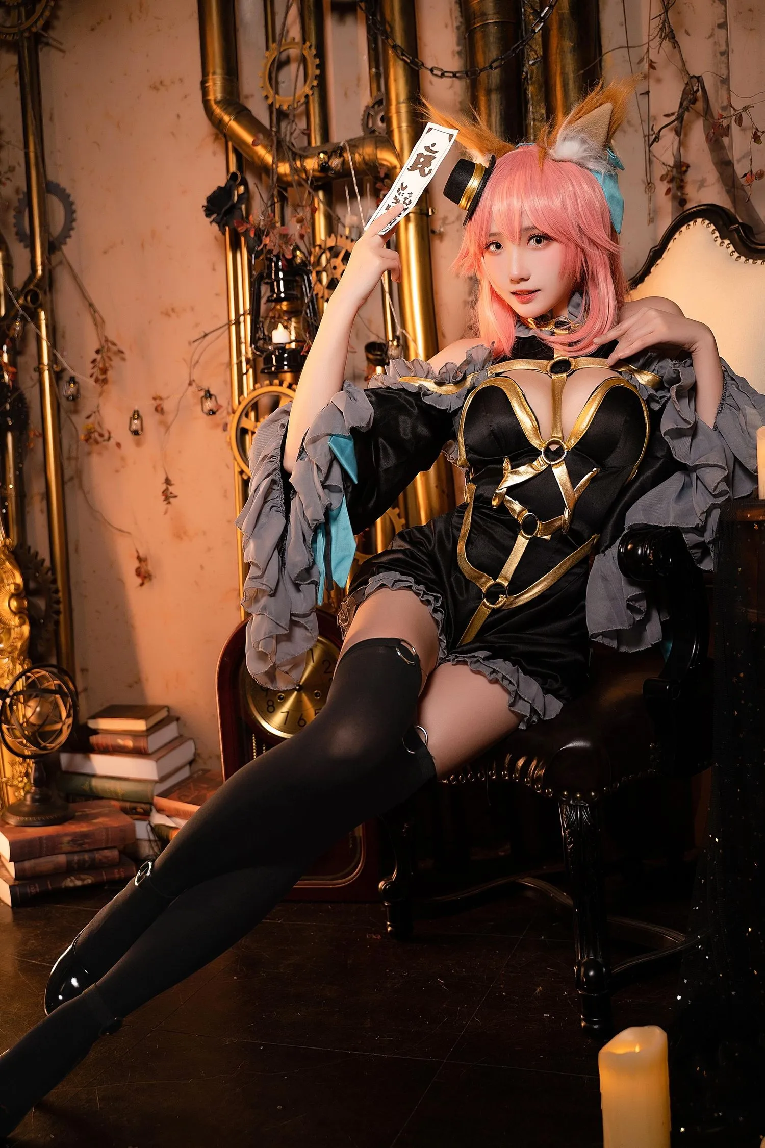 瓜希酱 NO.052 玉藻前 漆黑魔术服 [20P]插图4
