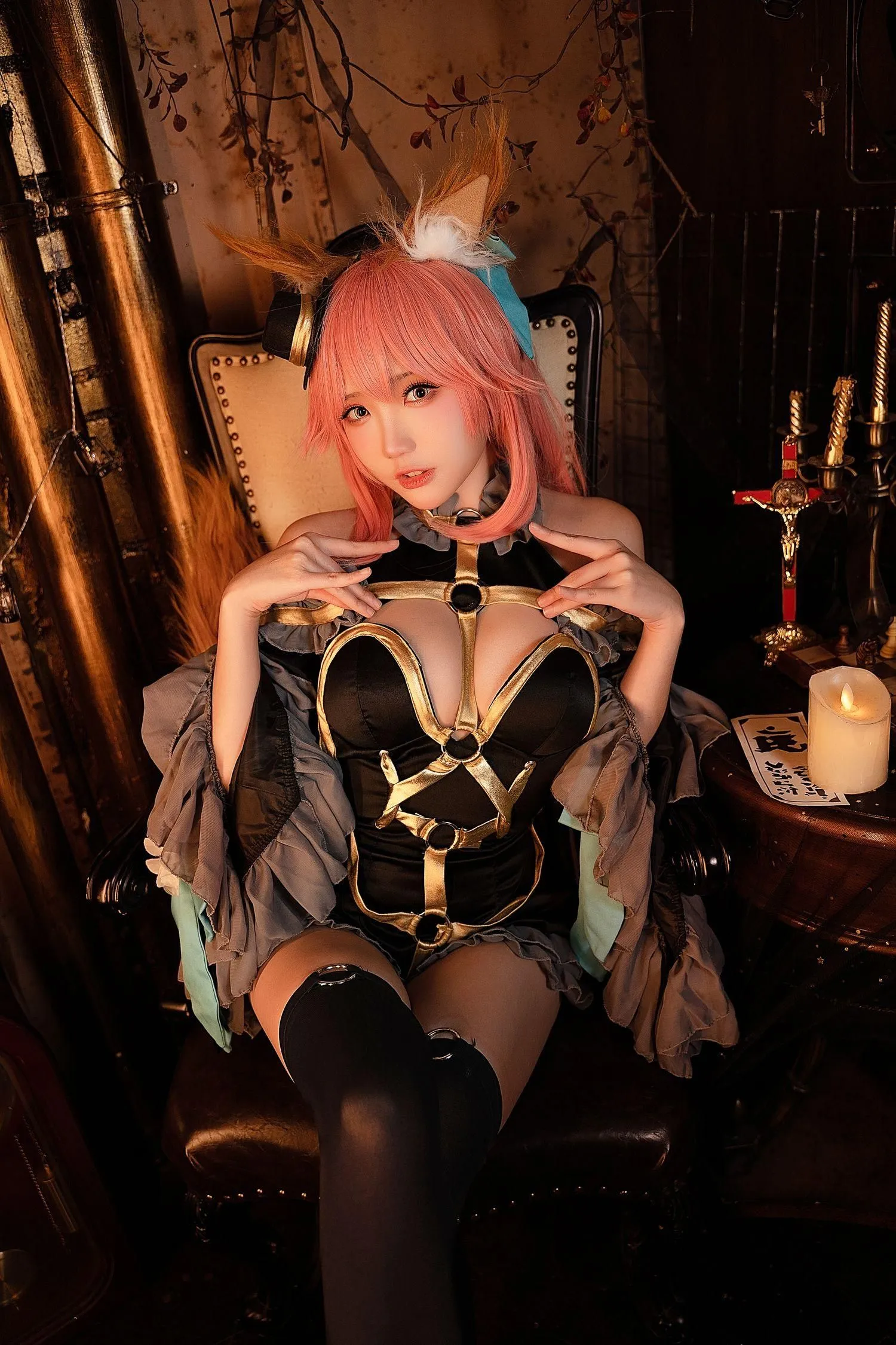瓜希酱 NO.052 玉藻前 漆黑魔术服 [20P]插图8