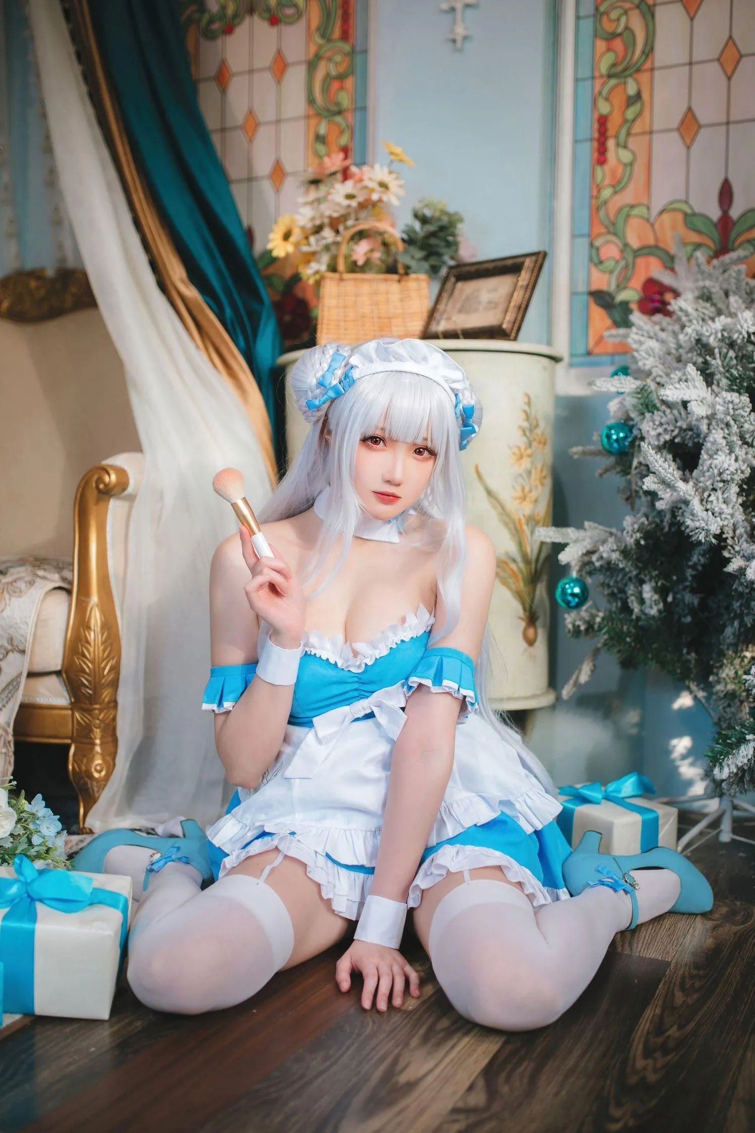 瓜希酱 NO.062 碧蓝航线 小天鹅女仆 [22P]插图1