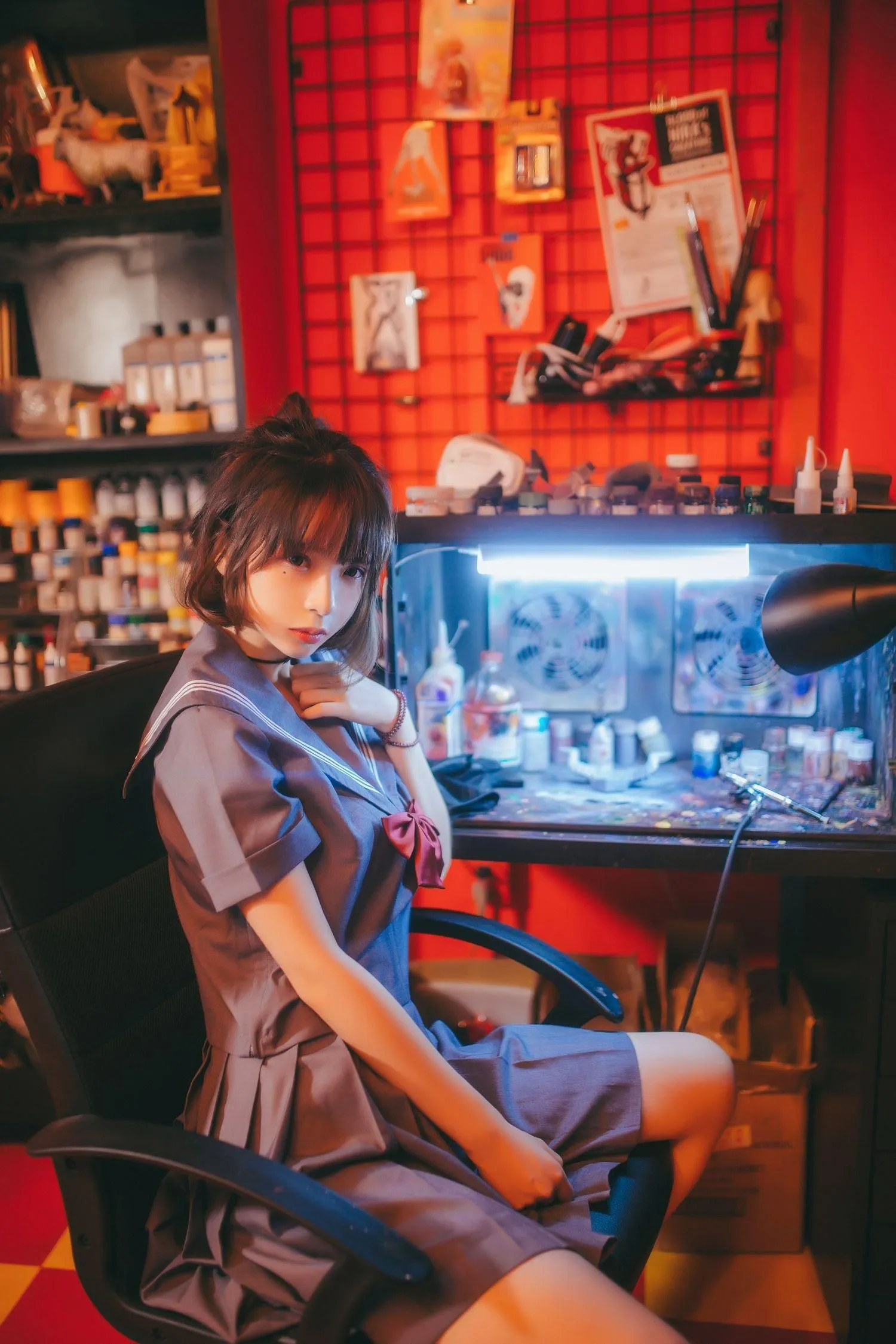 疯猫ss – NO.02 02制服写真（5套）-03.暗黑JK [16P]插图